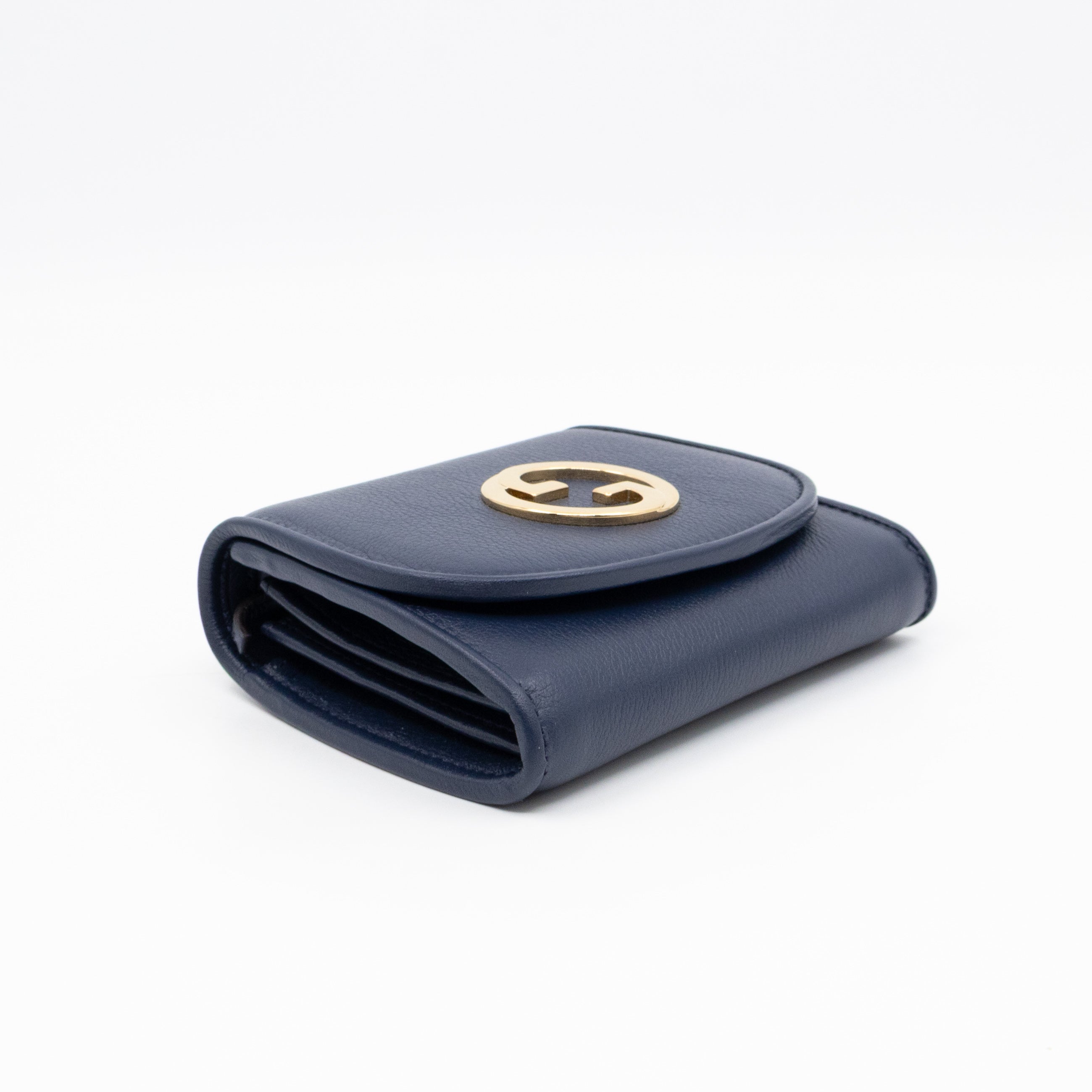 Blondie Medium Chain Wallet Bag Navy Leather