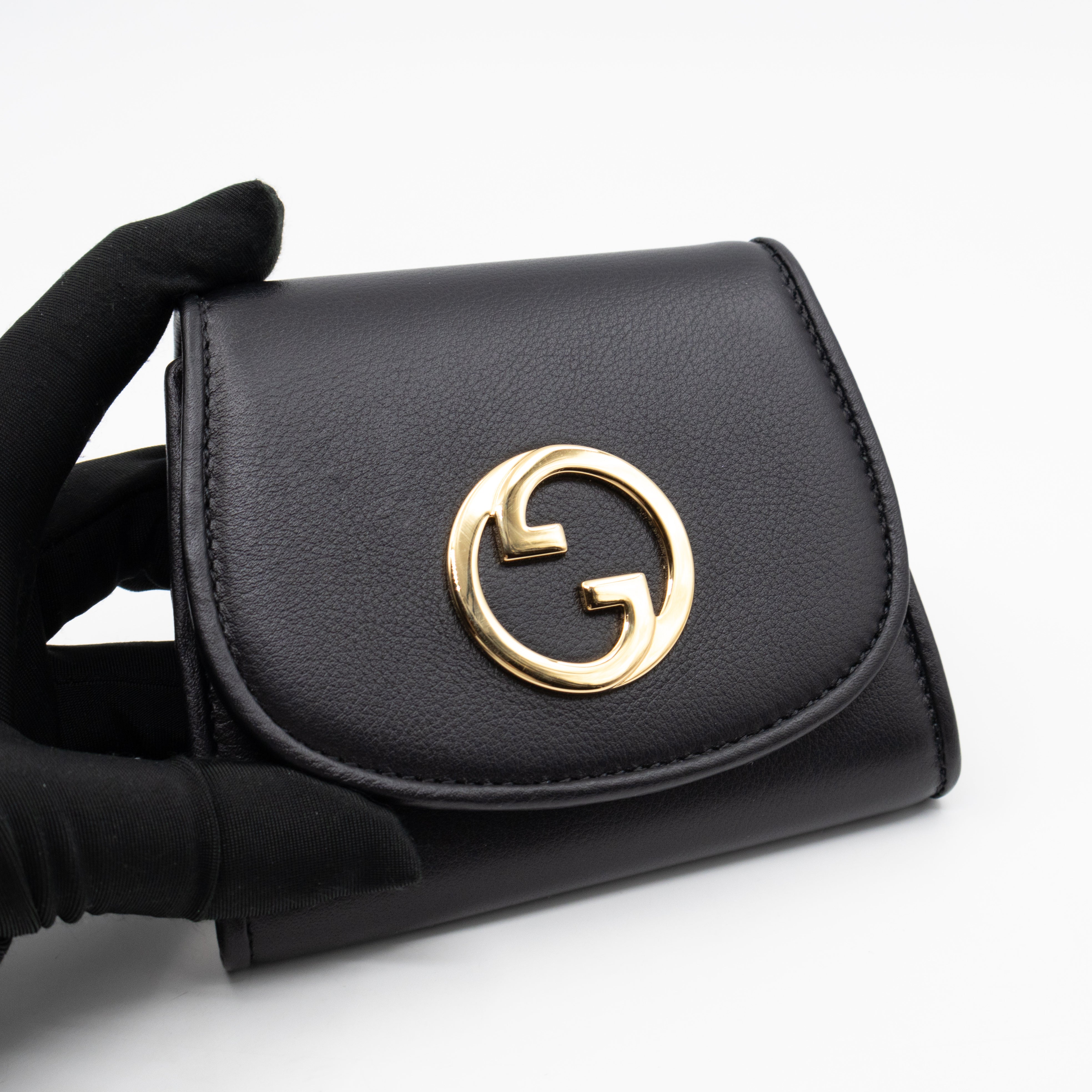 Blondie Medium Chain Wallet Bag Black Leather