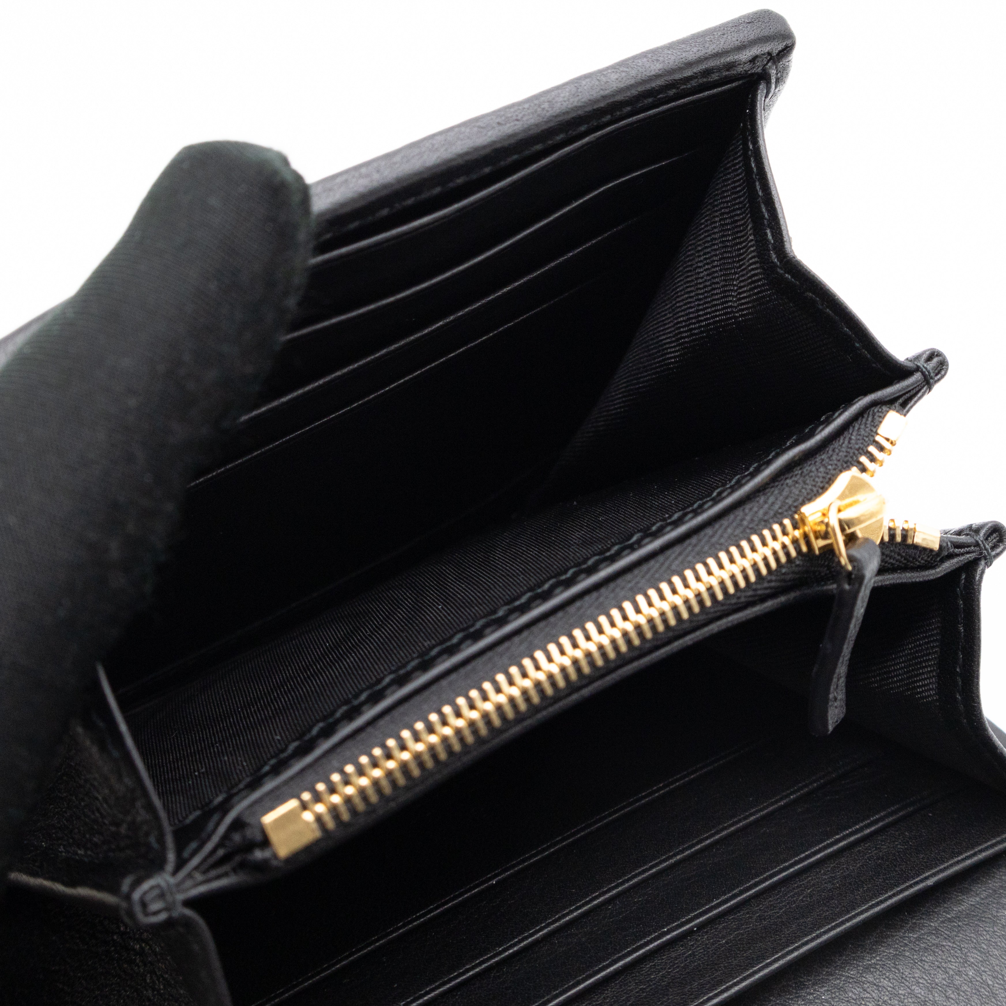 Blondie Medium Chain Wallet Bag Black Leather