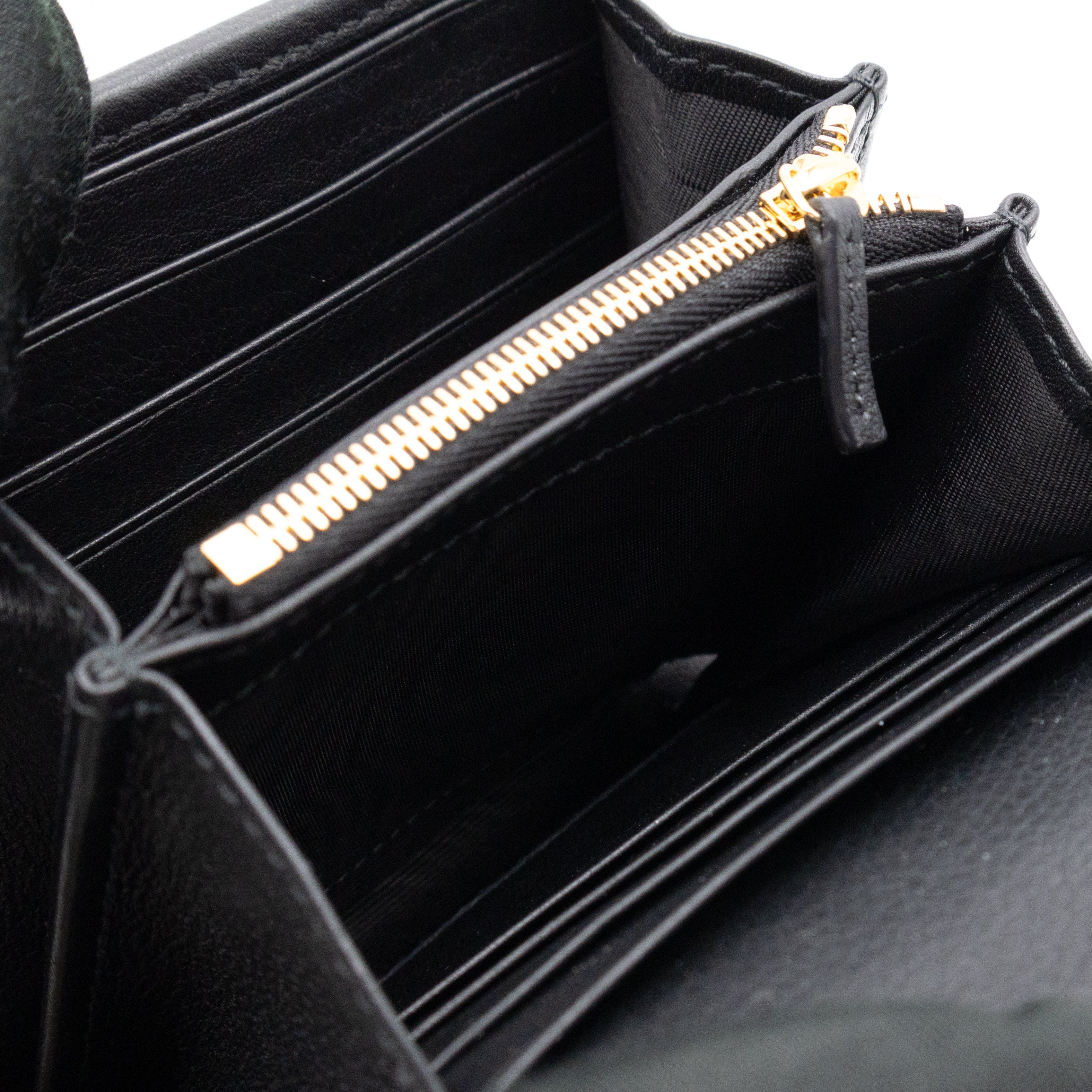 Blondie Medium Chain Wallet Bag Black Leather