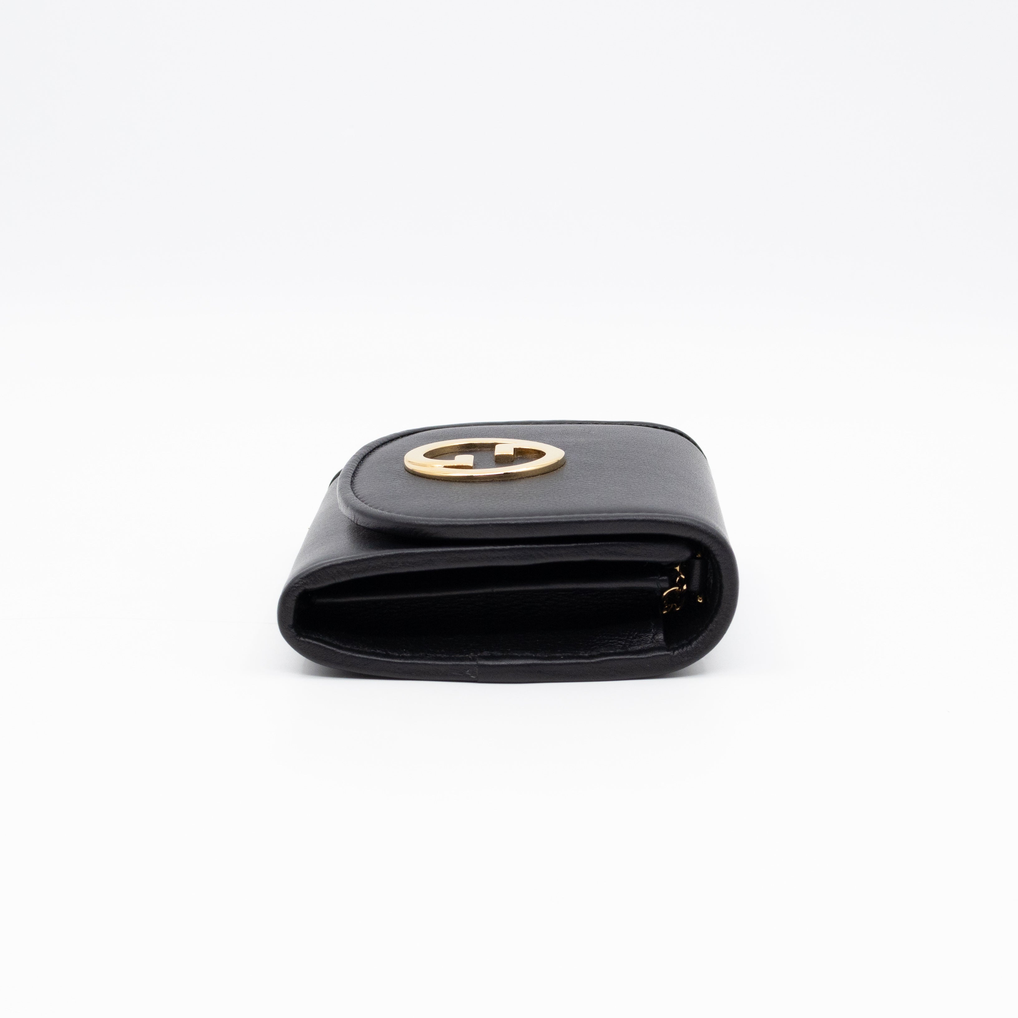 Blondie Medium Chain Wallet Bag Black Leather