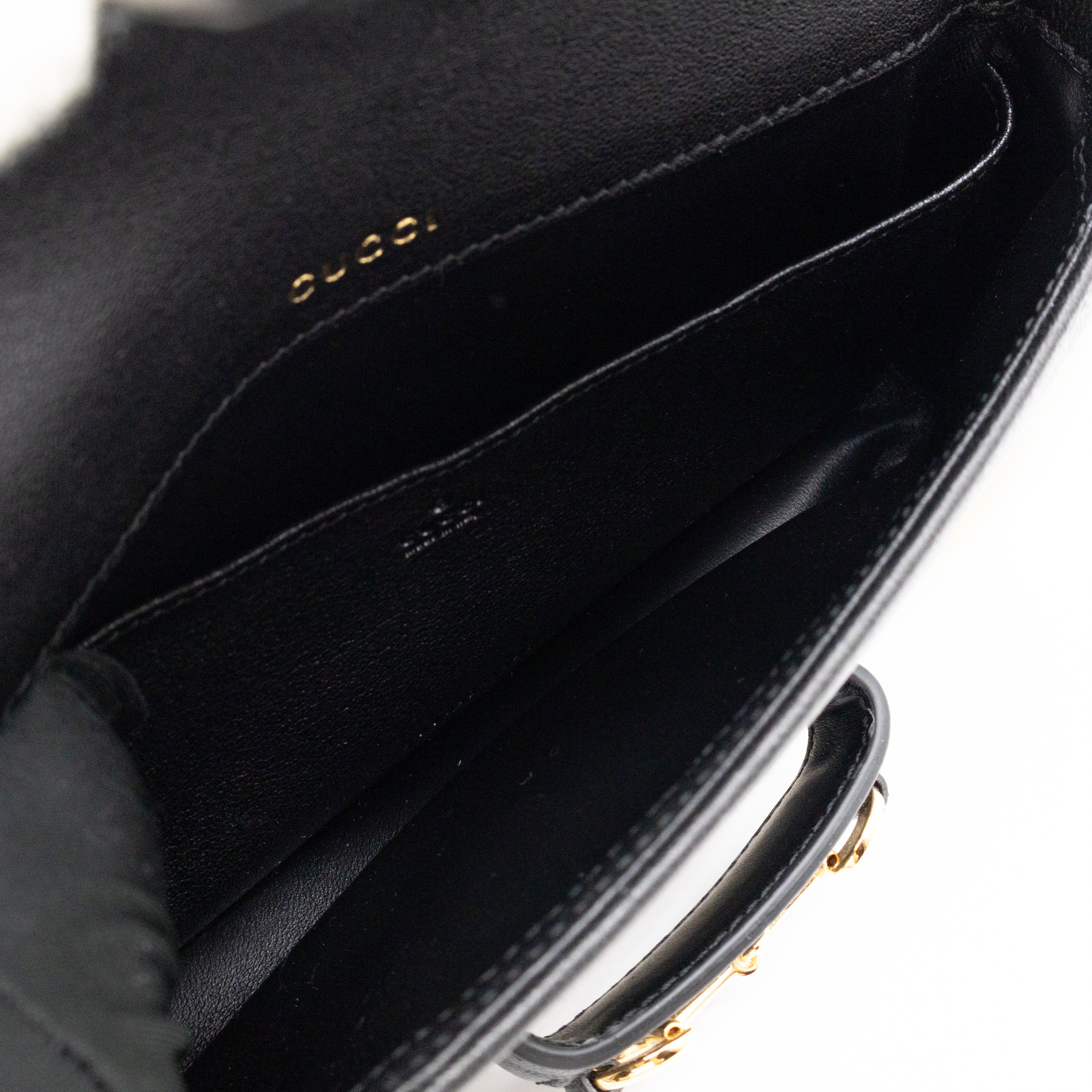 Horsebit 1955 Mini Shoulder Bag Black Leather Shearling