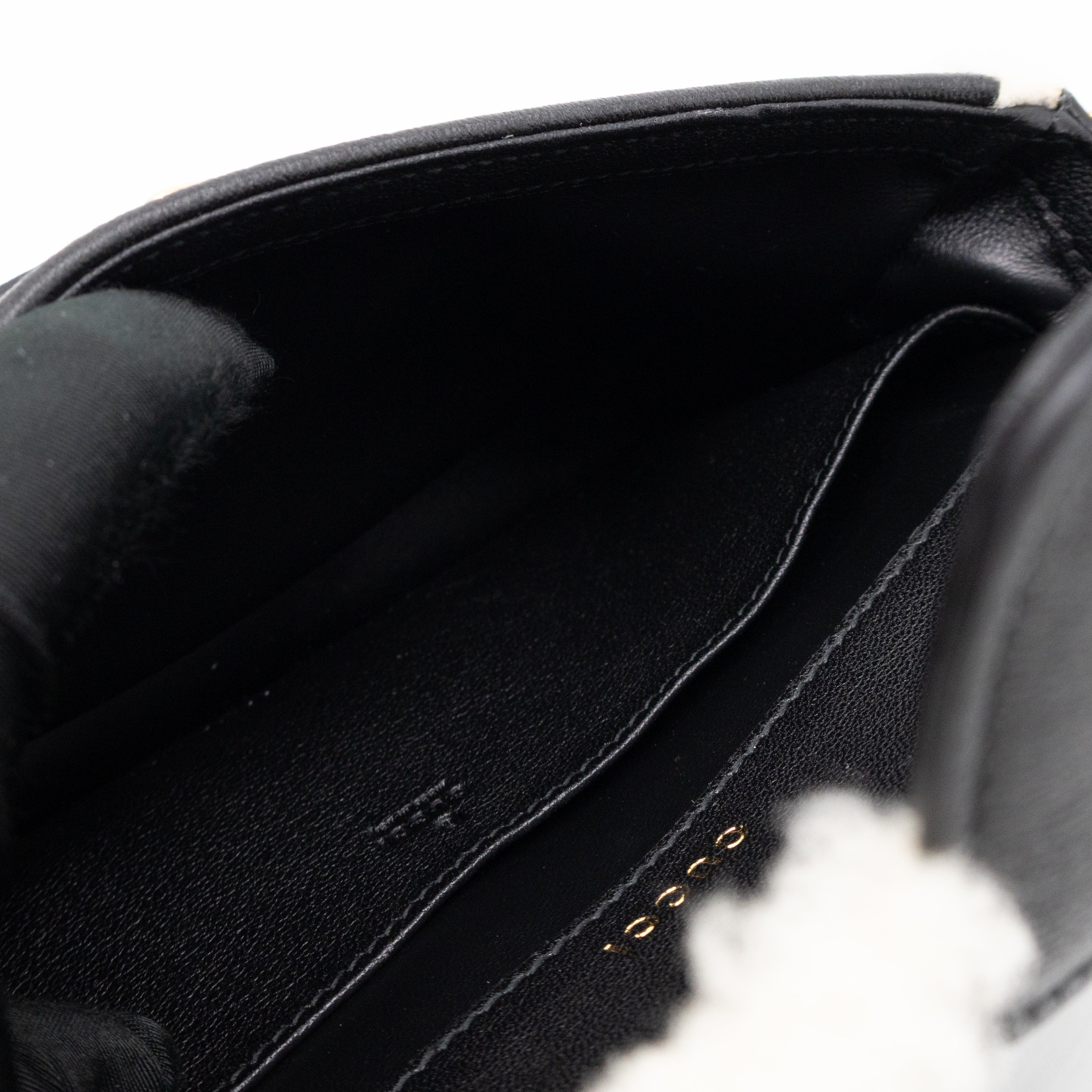 Horsebit 1955 Mini Shoulder Bag Black Leather Shearling