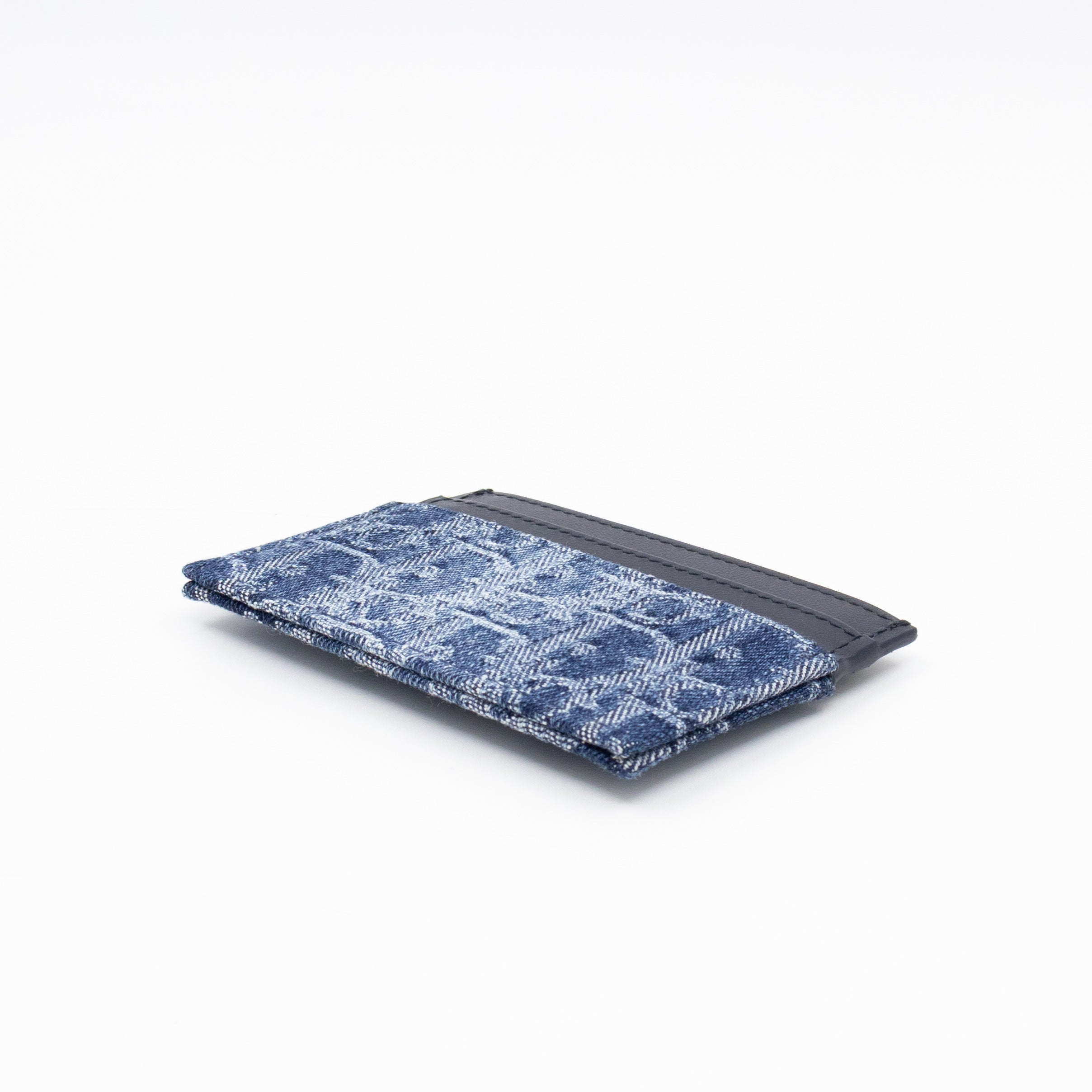 30 Montaigne Freesia Card Holder Blue Denim Dior Oblique Jacquard