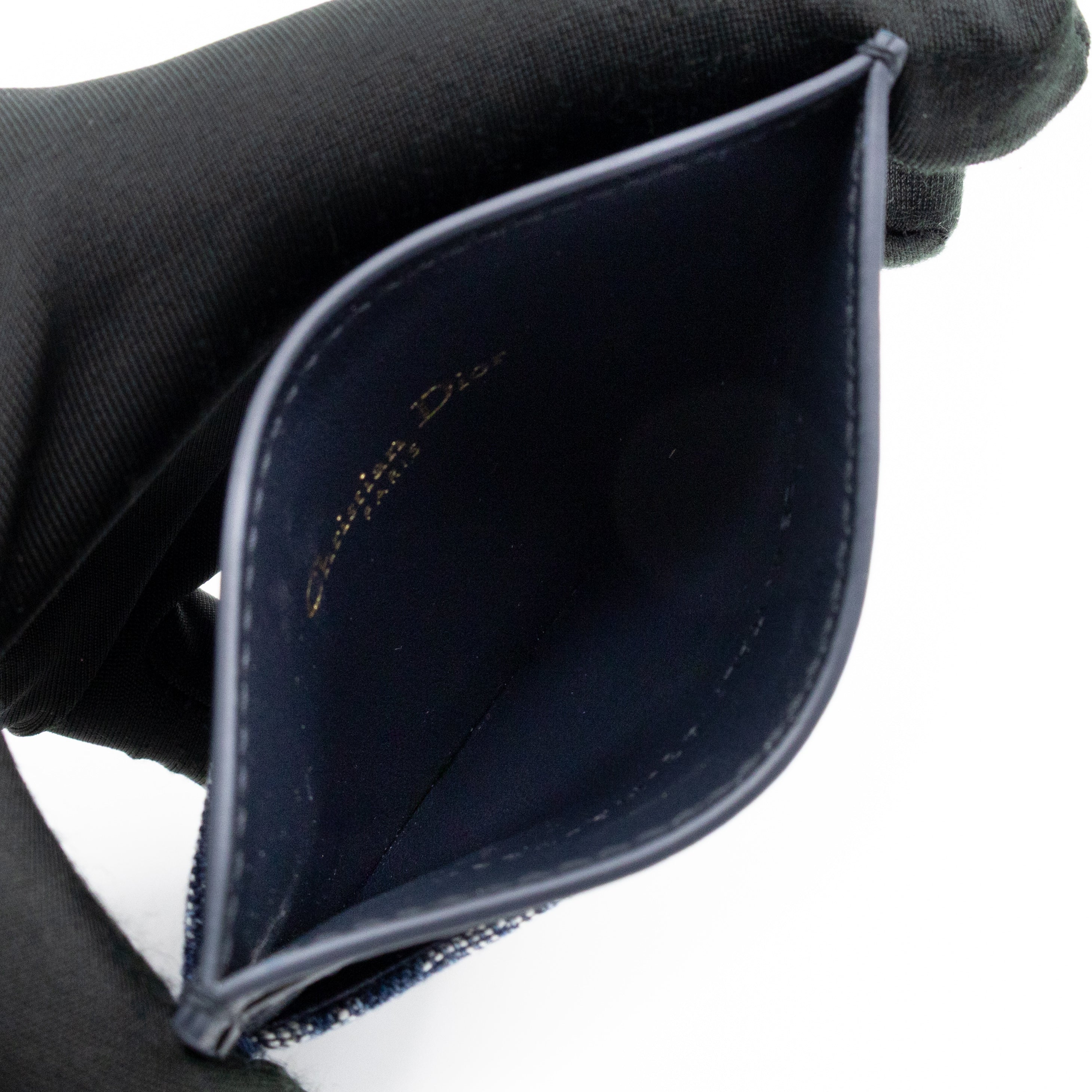 30 Montaigne Freesia Card Holder Blue Denim Dior Oblique Jacquard