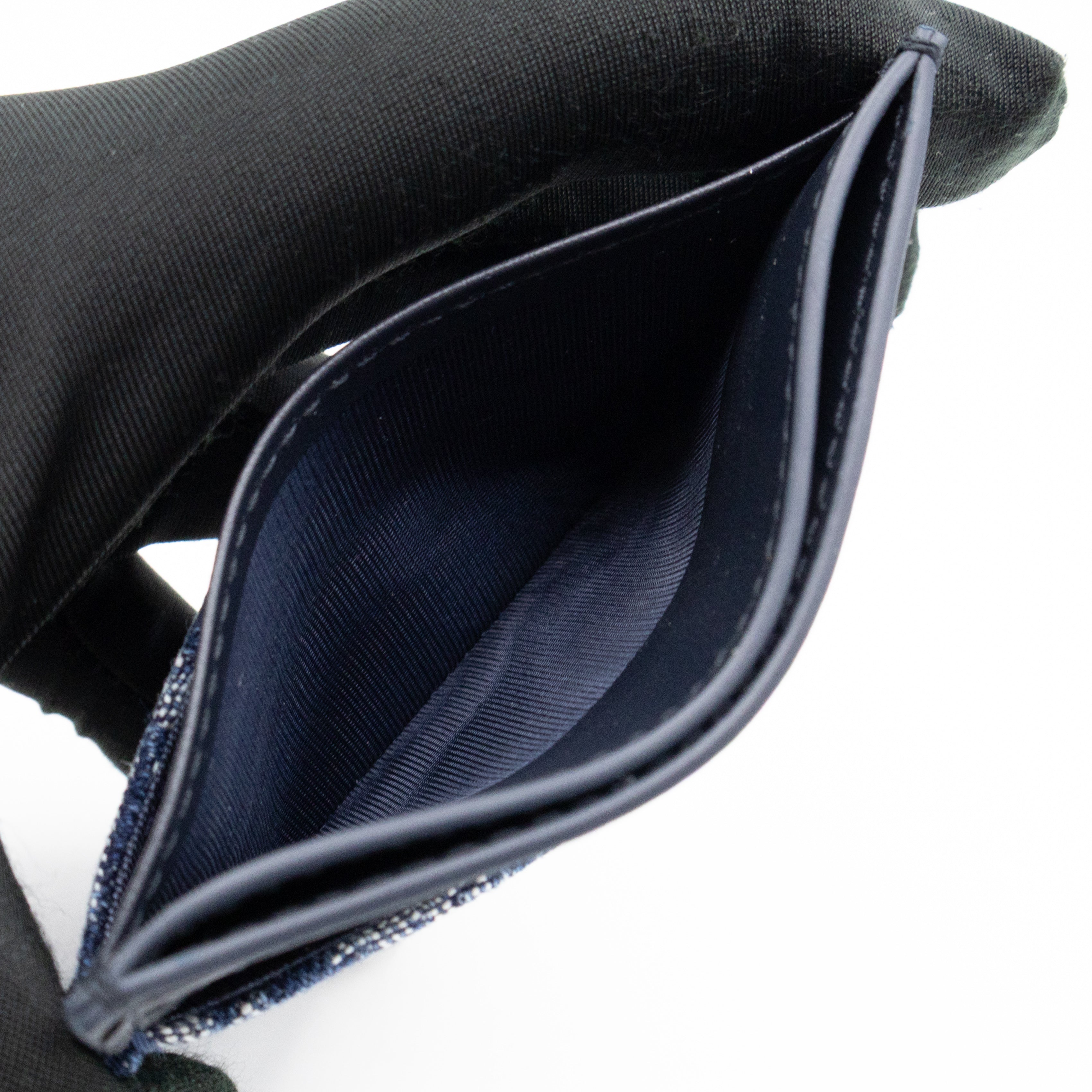 30 Montaigne Freesia Card Holder Blue Denim Dior Oblique Jacquard