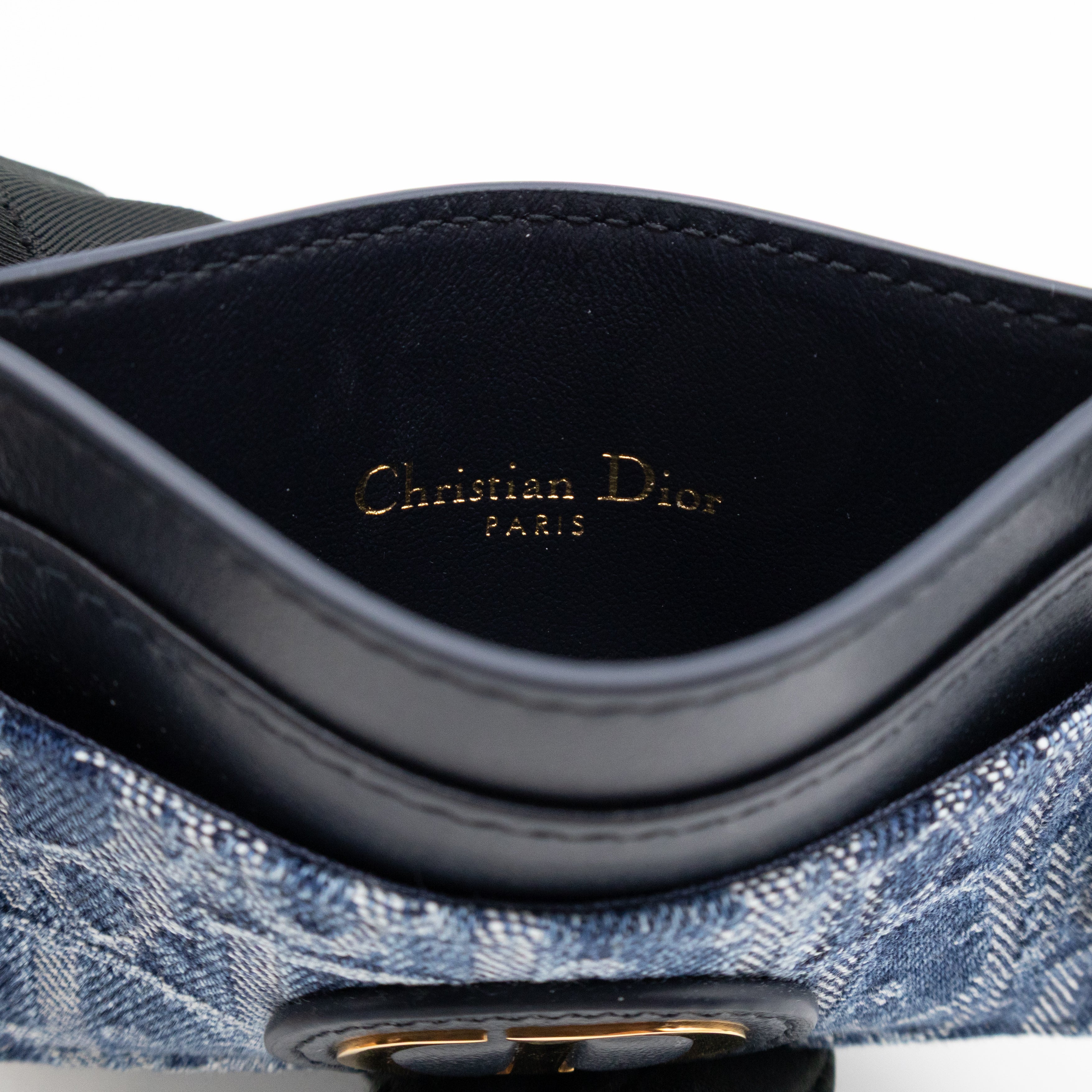 30 Montaigne Freesia Card Holder Blue Denim Dior Oblique Jacquard
