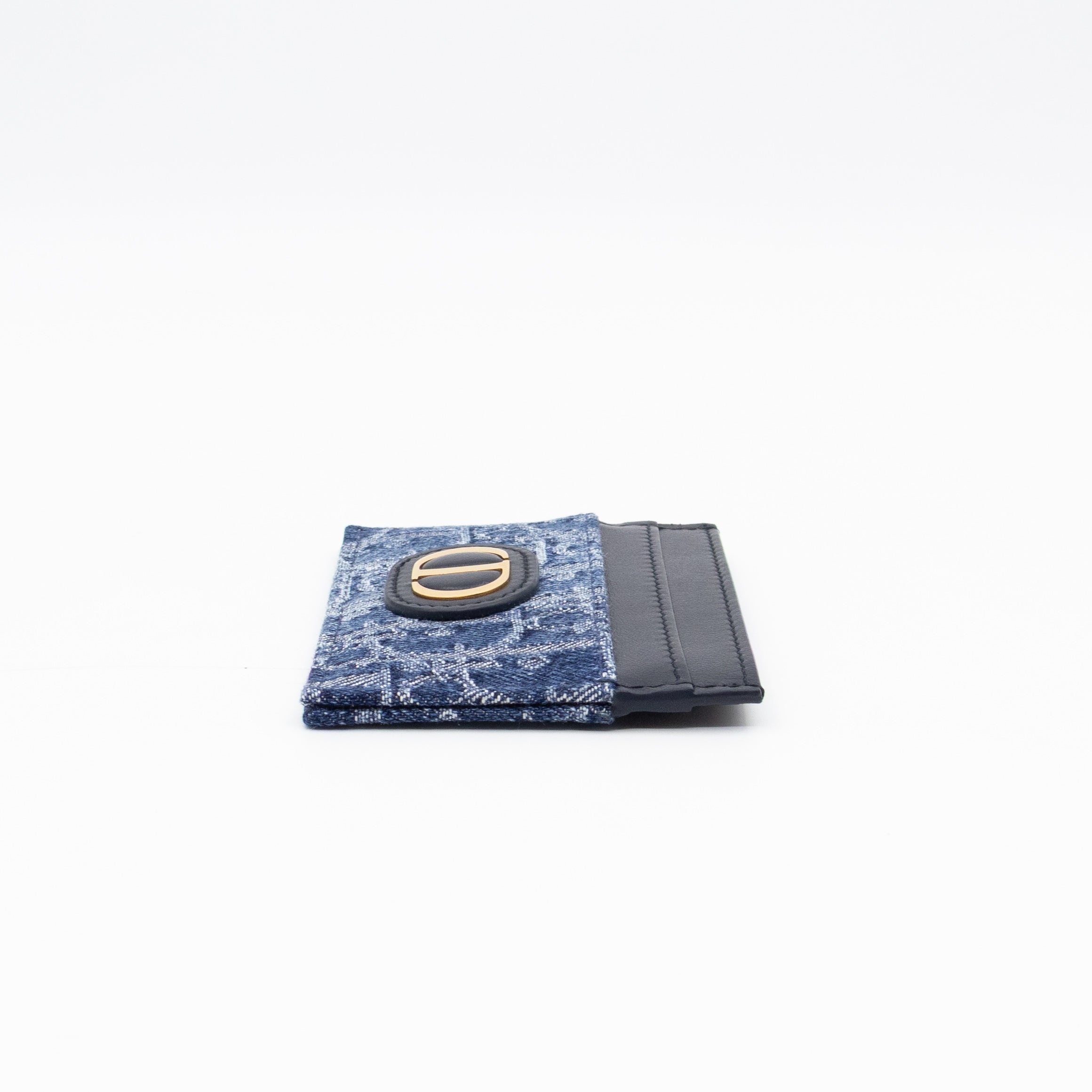 30 Montaigne Freesia Card Holder Blue Denim Dior Oblique Jacquard