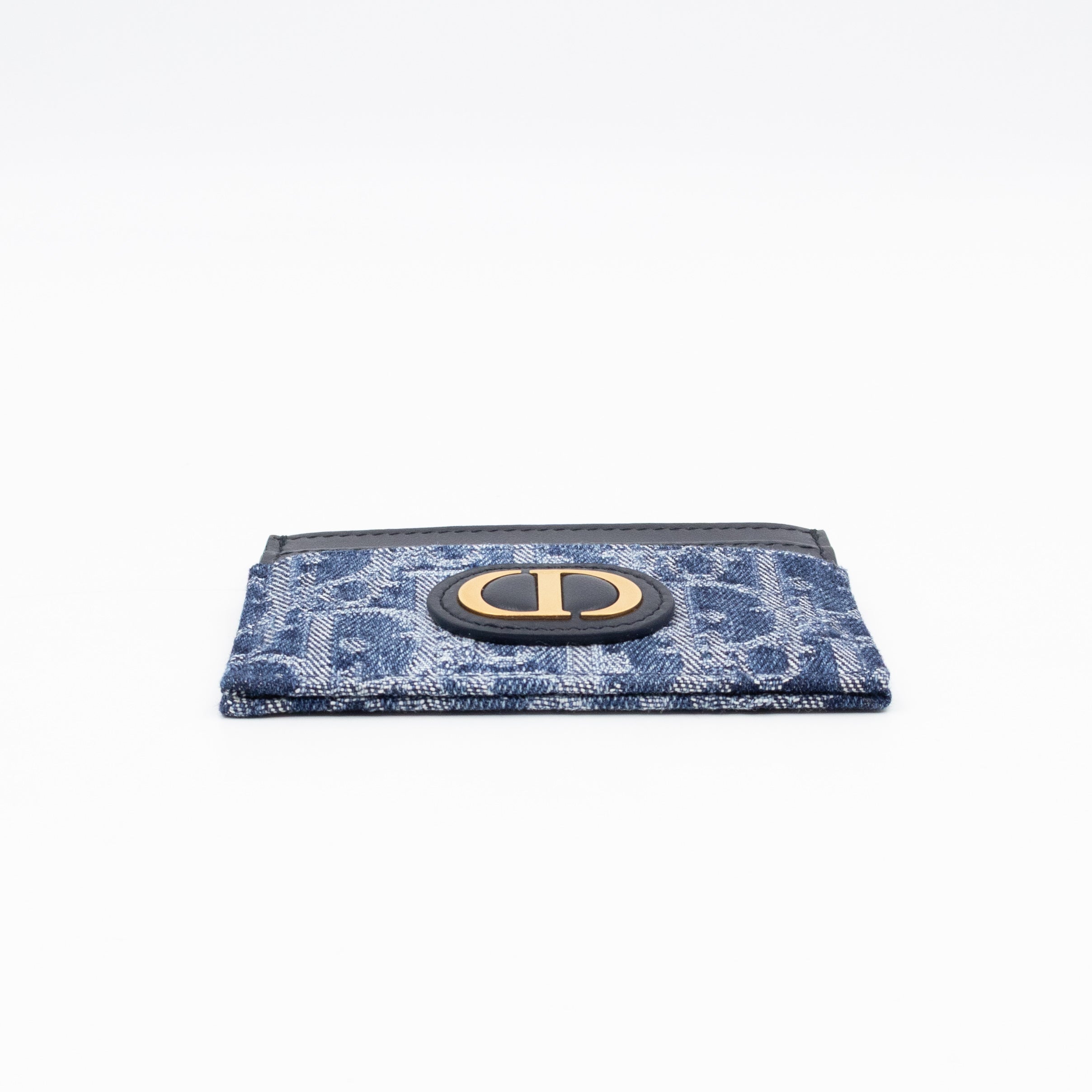 30 Montaigne Freesia Card Holder Blue Denim Dior Oblique Jacquard