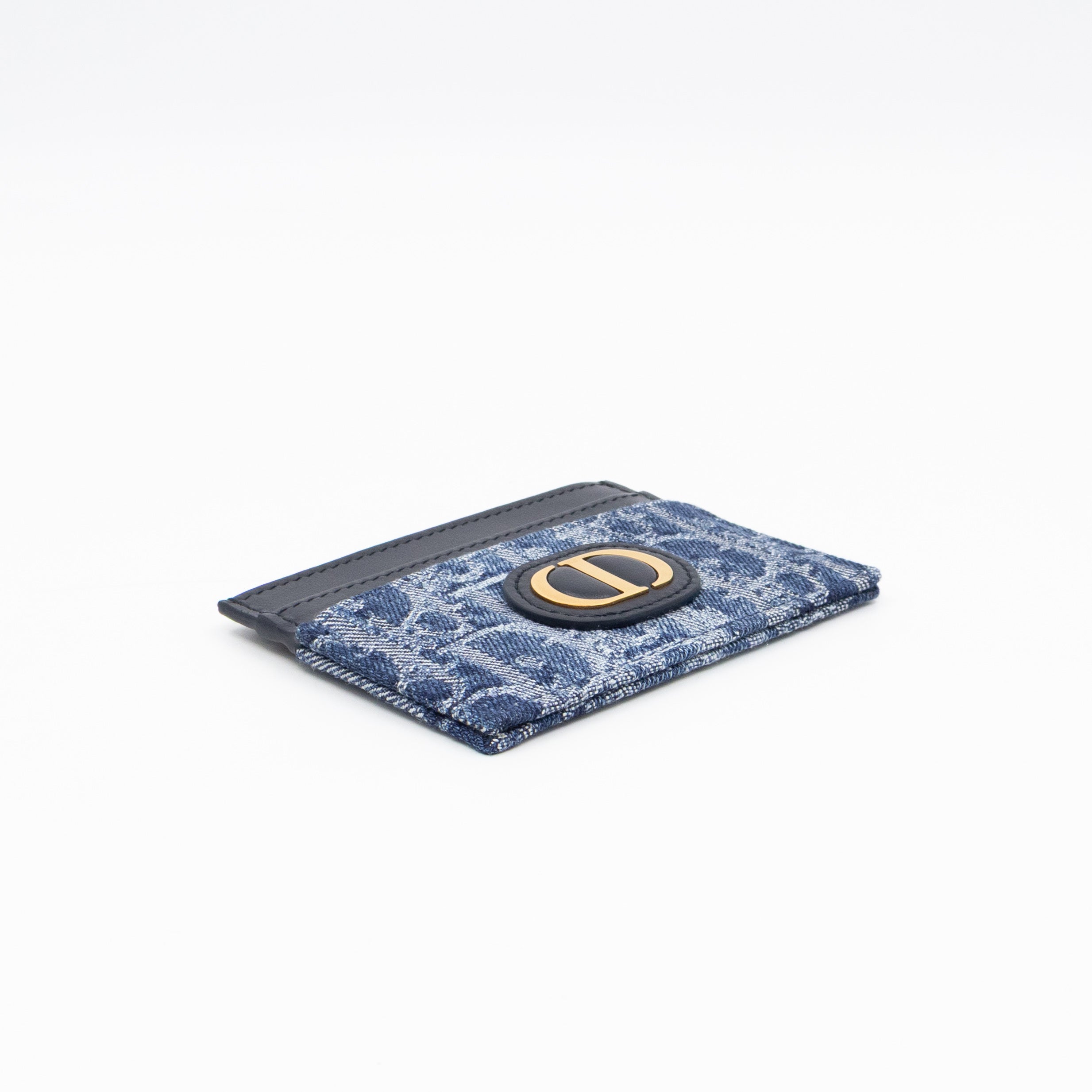 30 Montaigne Freesia Card Holder Blue Denim Dior Oblique Jacquard