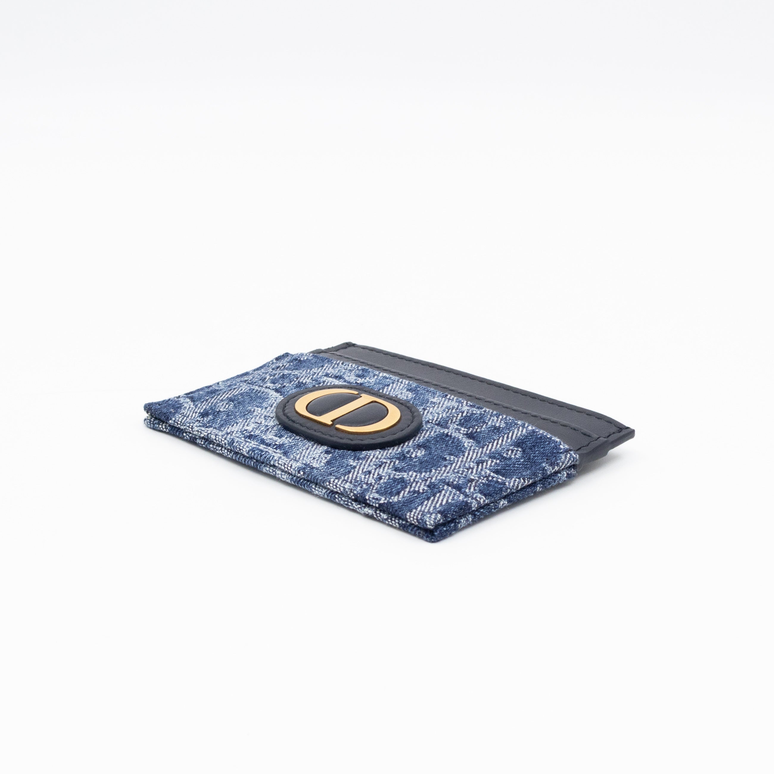 30 Montaigne Freesia Card Holder Blue Denim Dior Oblique Jacquard
