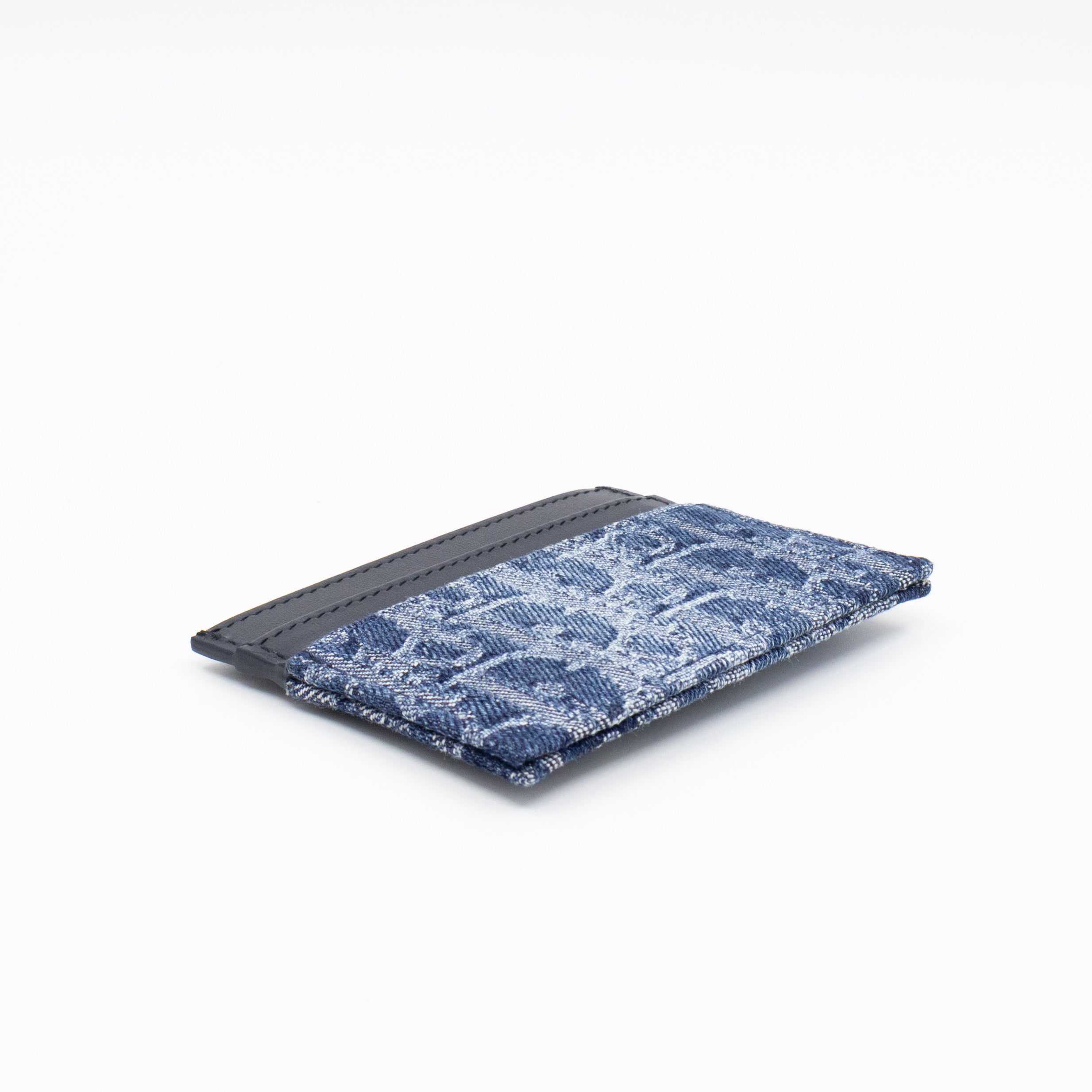 30 Montaigne Freesia Card Holder Blue Denim Dior Oblique Jacquard
