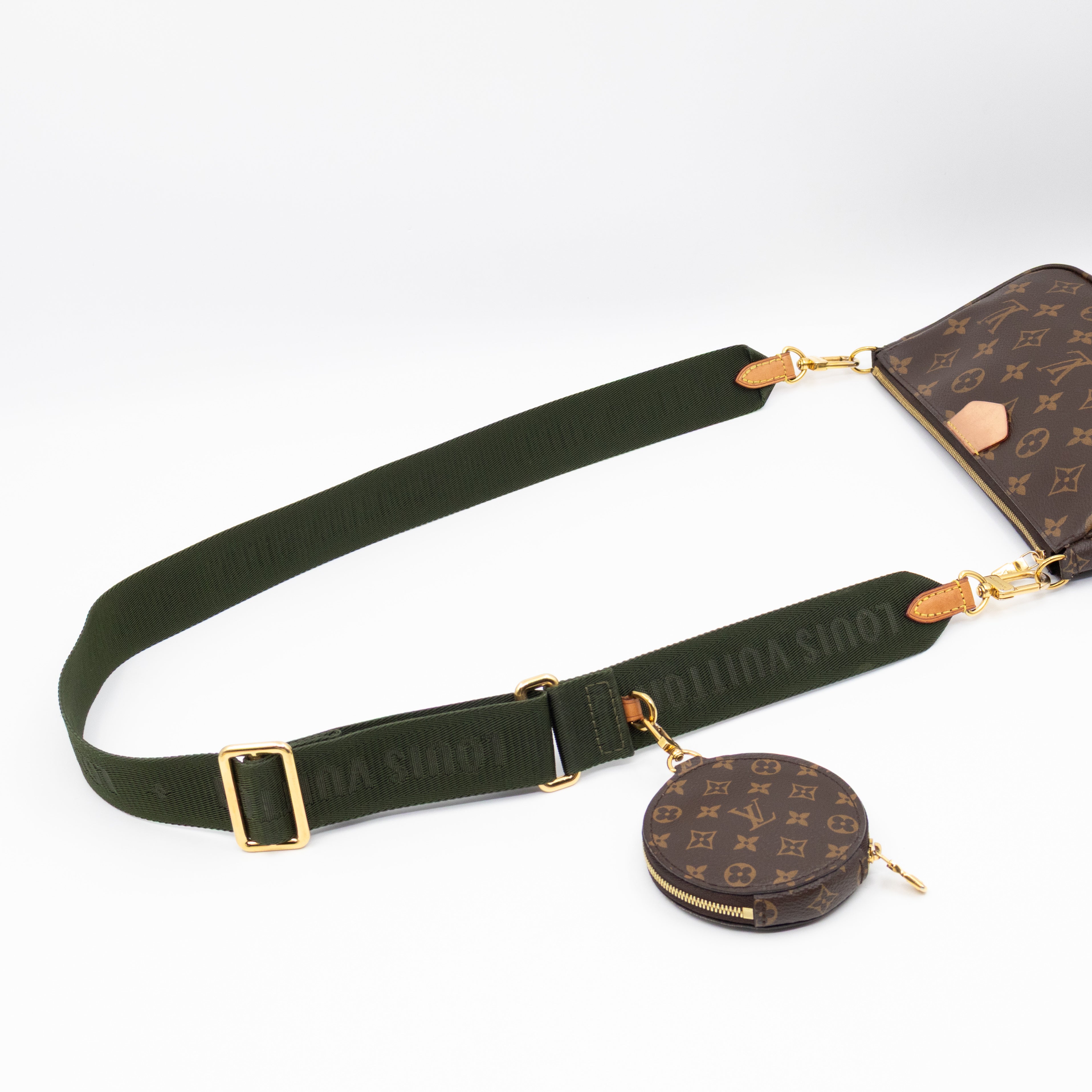 Pochette with Bandouliere and Coin Purse Monogram Kaki