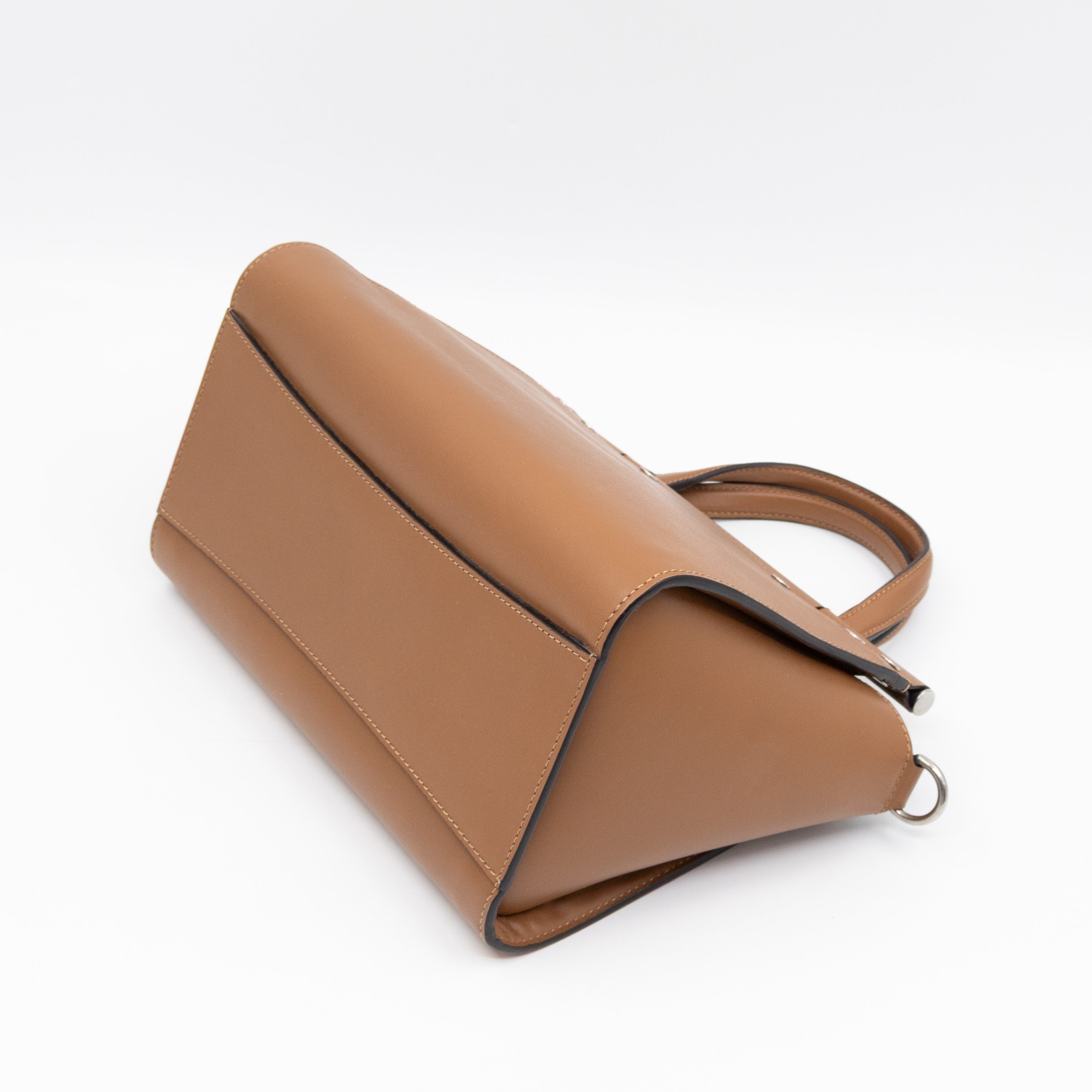 Iris Small Top Handle Stud Teak Smooth Calfskin