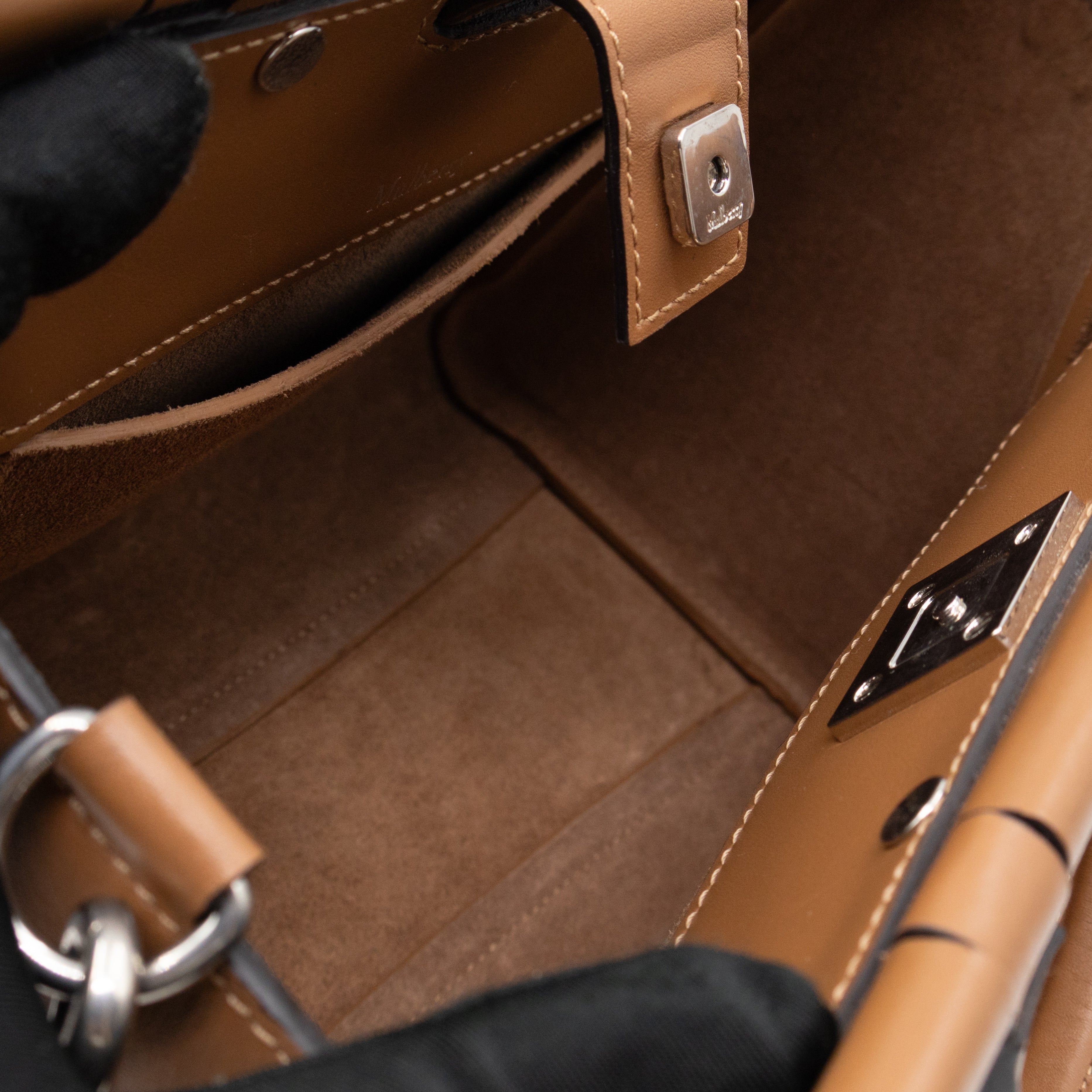 Iris Small Top Handle Stud Teak Smooth Calfskin