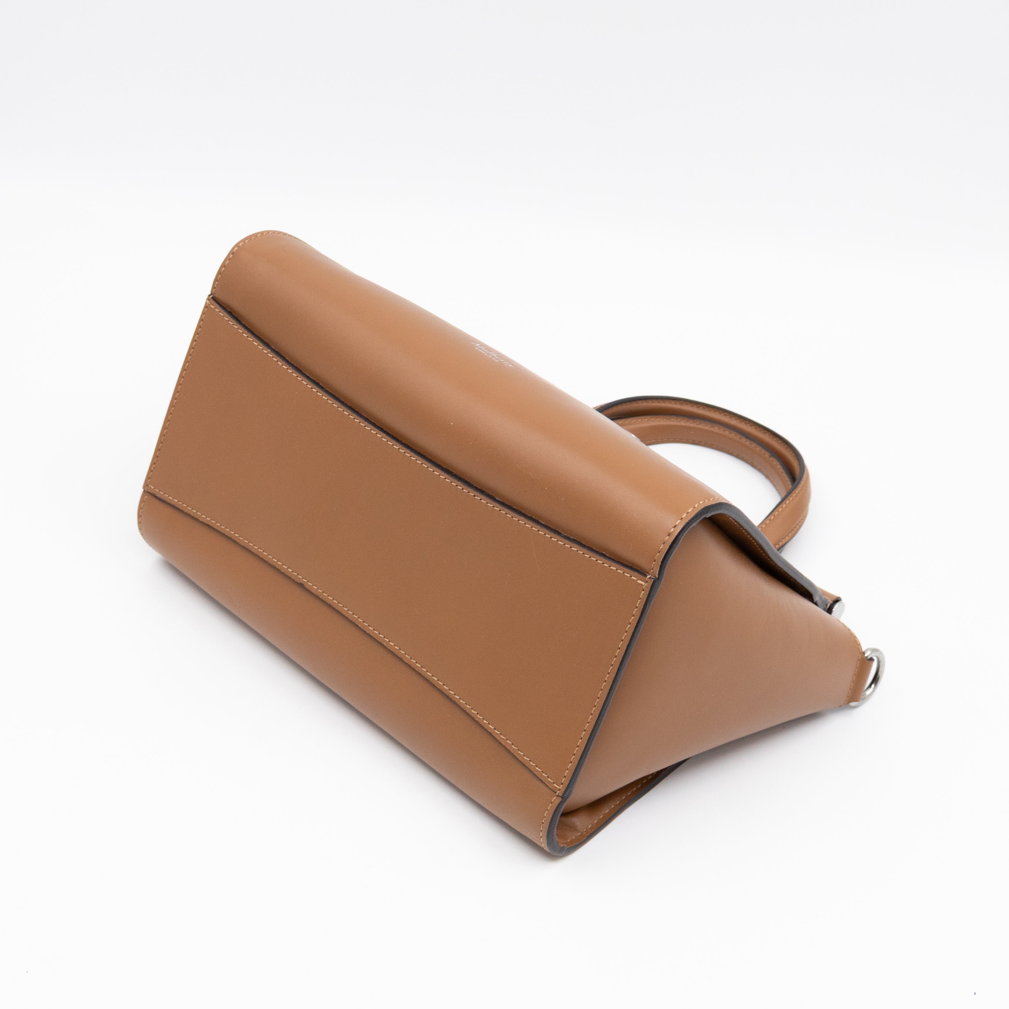 Iris Small Top Handle Stud Teak Smooth Calfskin