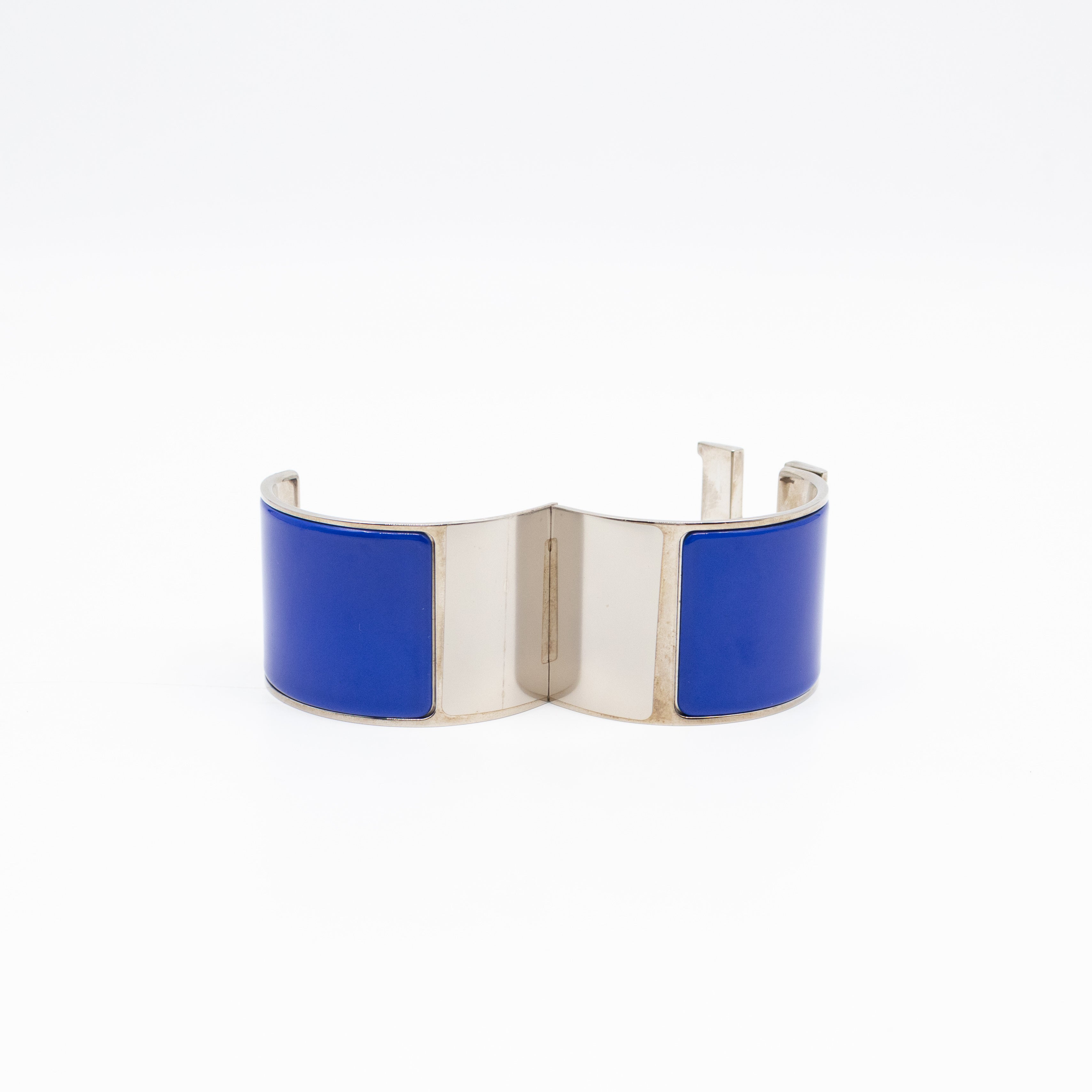 Clic Clac H Extra Wide Bracelet Bleu Electrique Silver