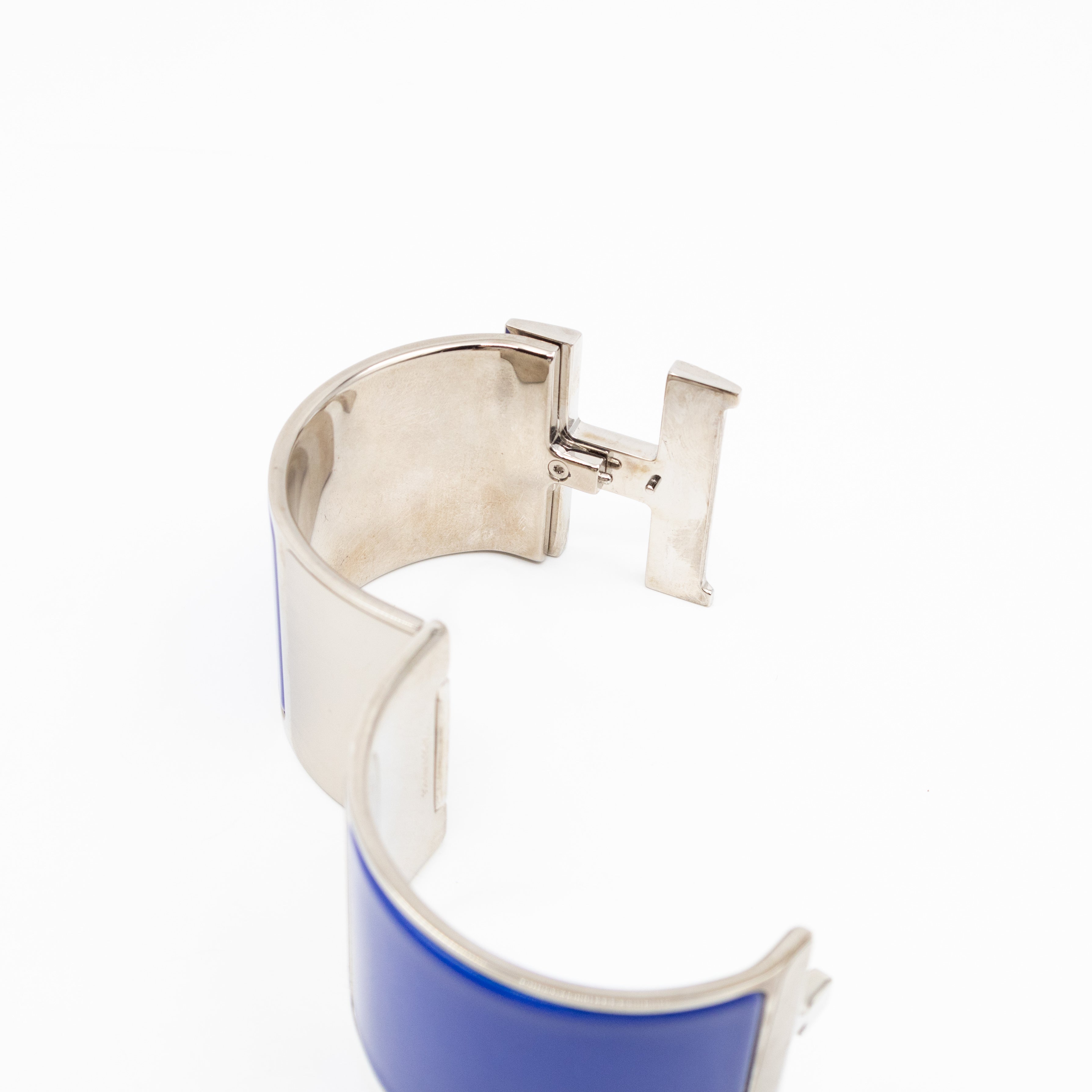 Clic Clac H Extra Wide Bracelet Bleu Electrique Silver