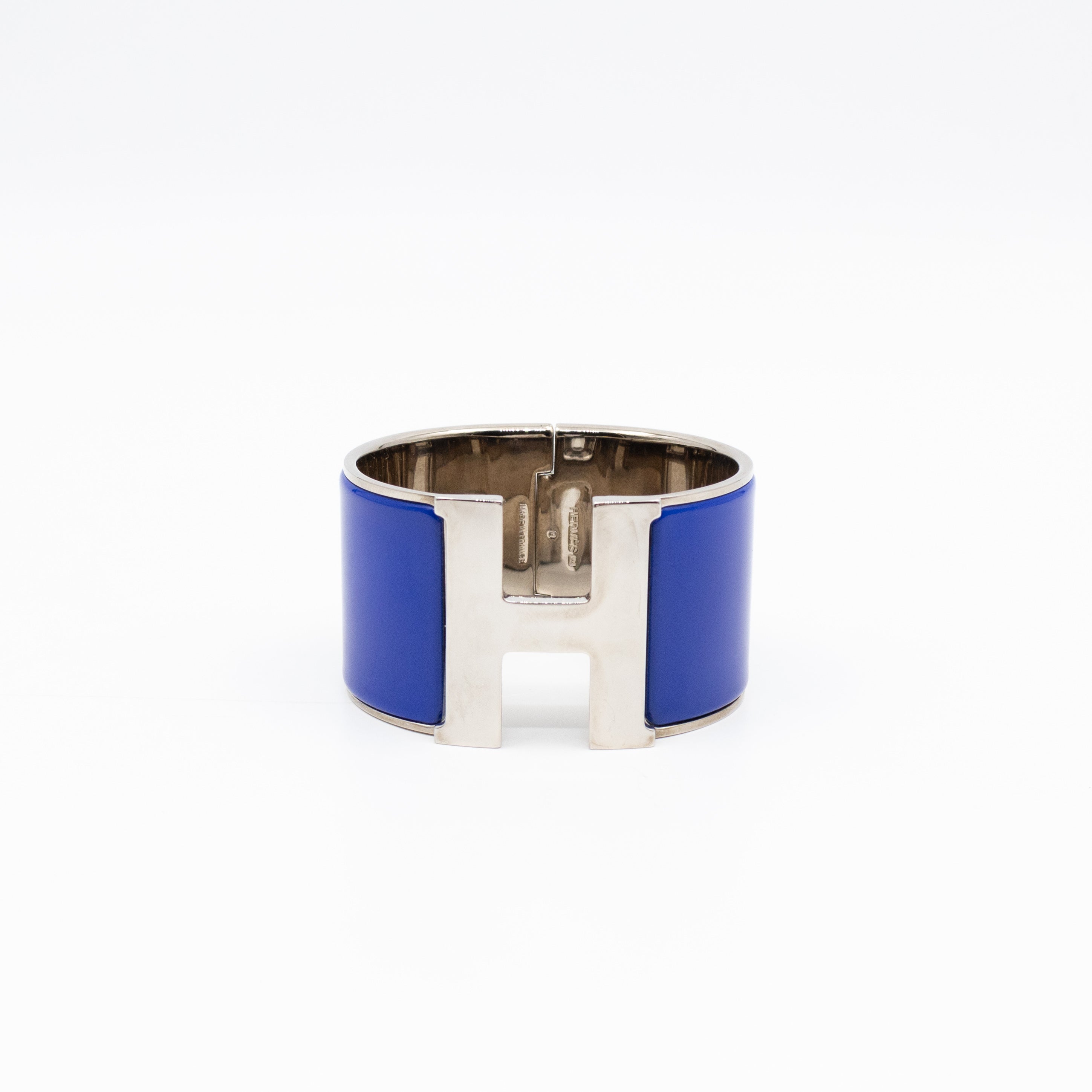 Clic Clac H Extra Wide Bracelet Bleu Electrique Silver