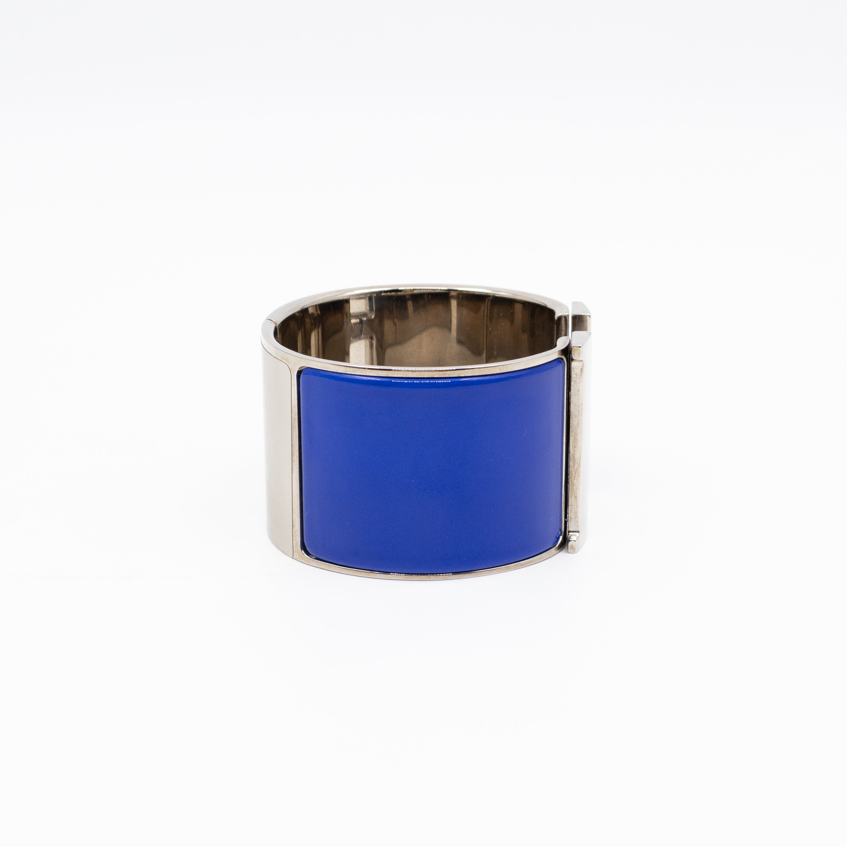 Clic Clac H Extra Wide Bracelet Bleu Electrique Silver