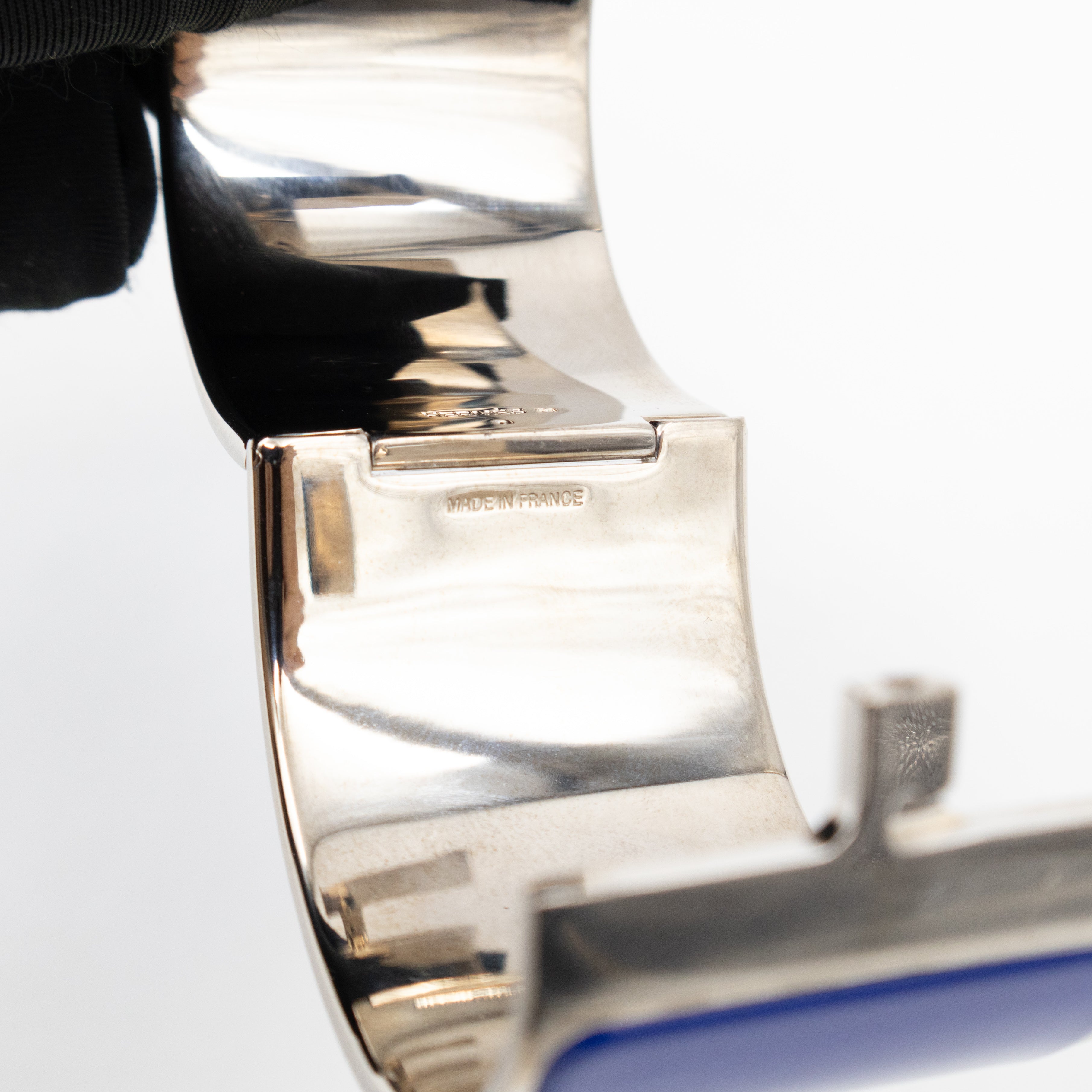 Clic Clac H Extra Wide Bracelet Bleu Electrique Silver
