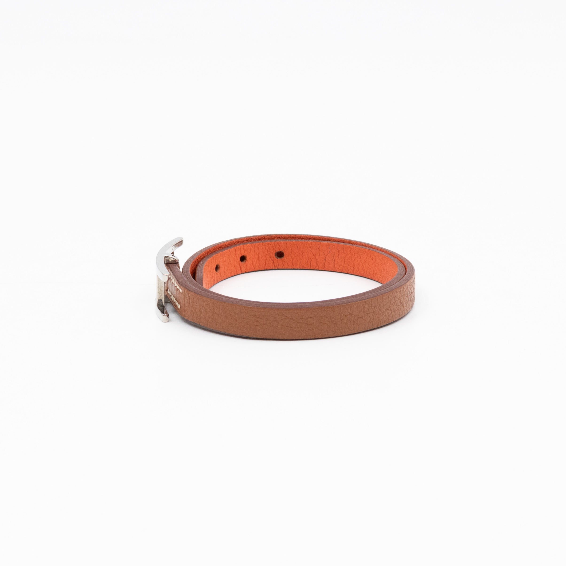 Behapi Double Tour Bracelet Gold Orange Leather Palladium