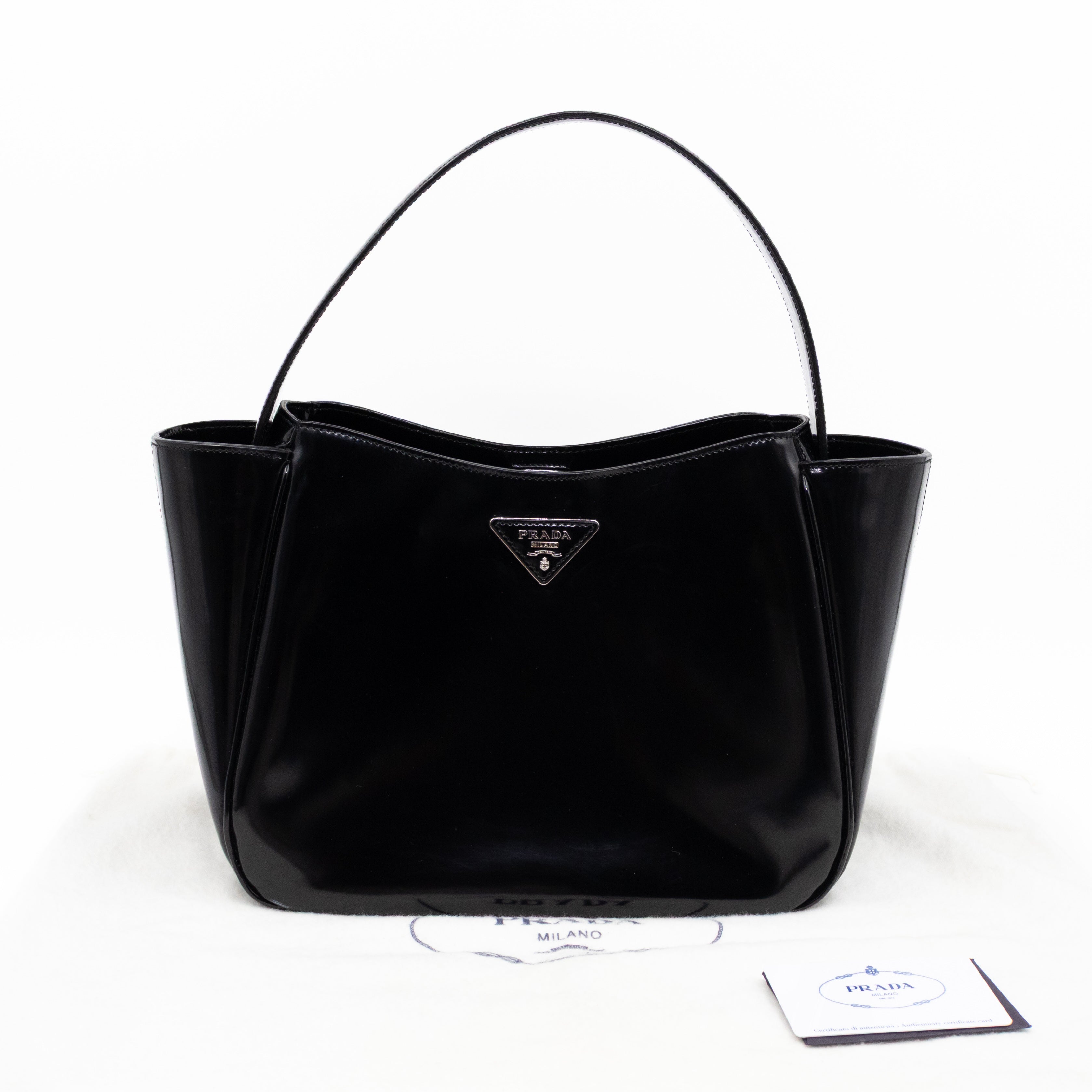 Tote Bag Brushed Black Leather