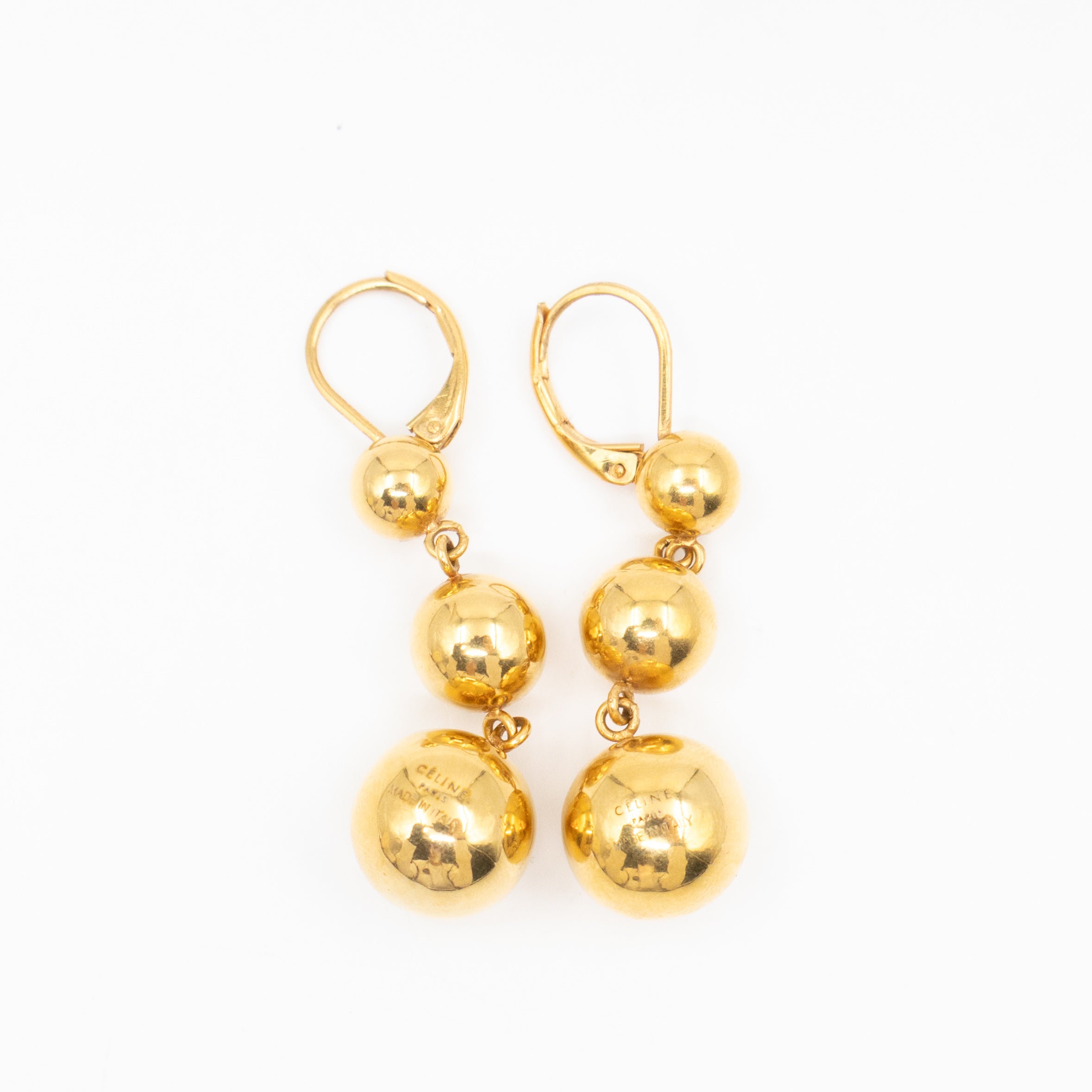 Phoebe Philo Dot Straight Gold Earrings
