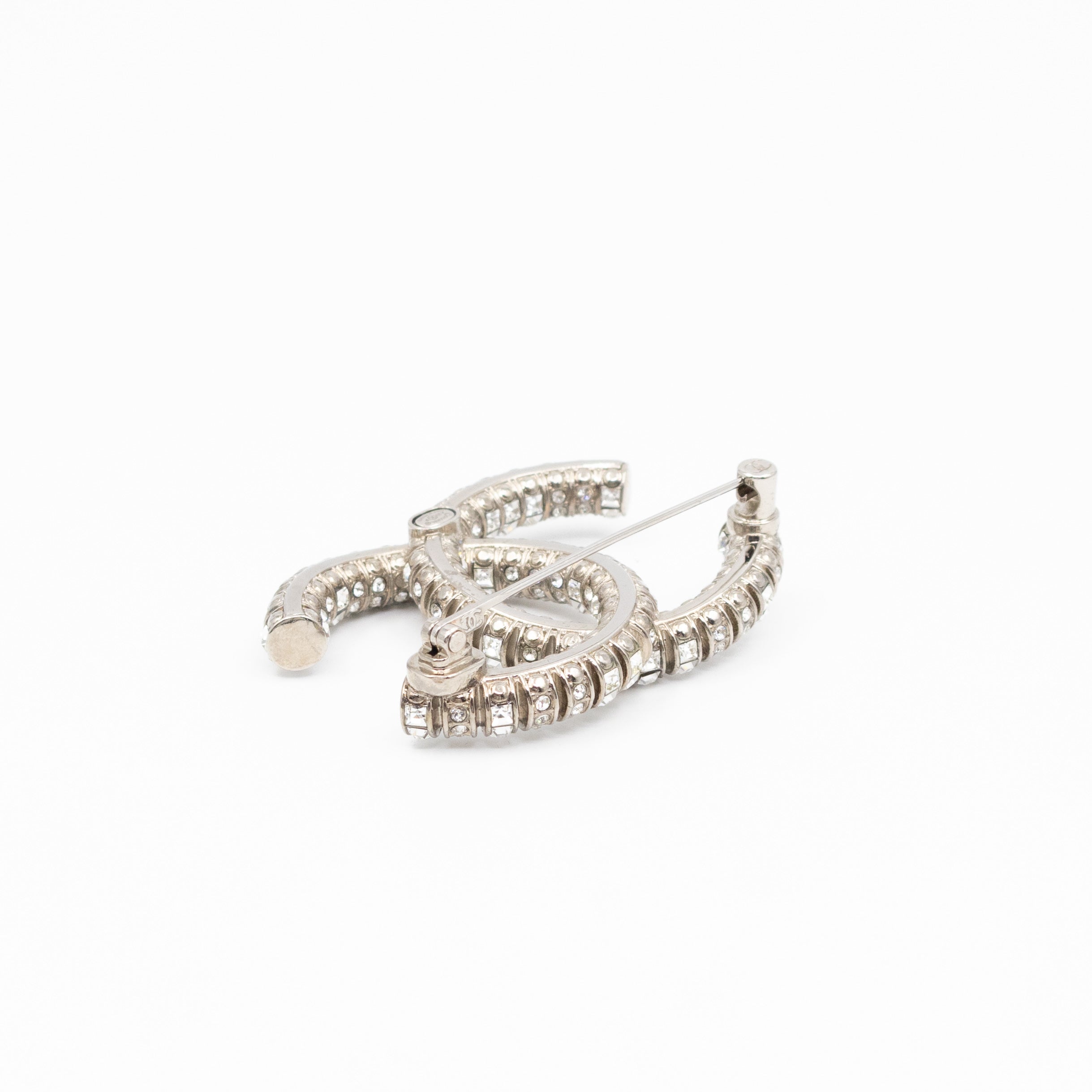 CC Crystal Silver-tone Brooch