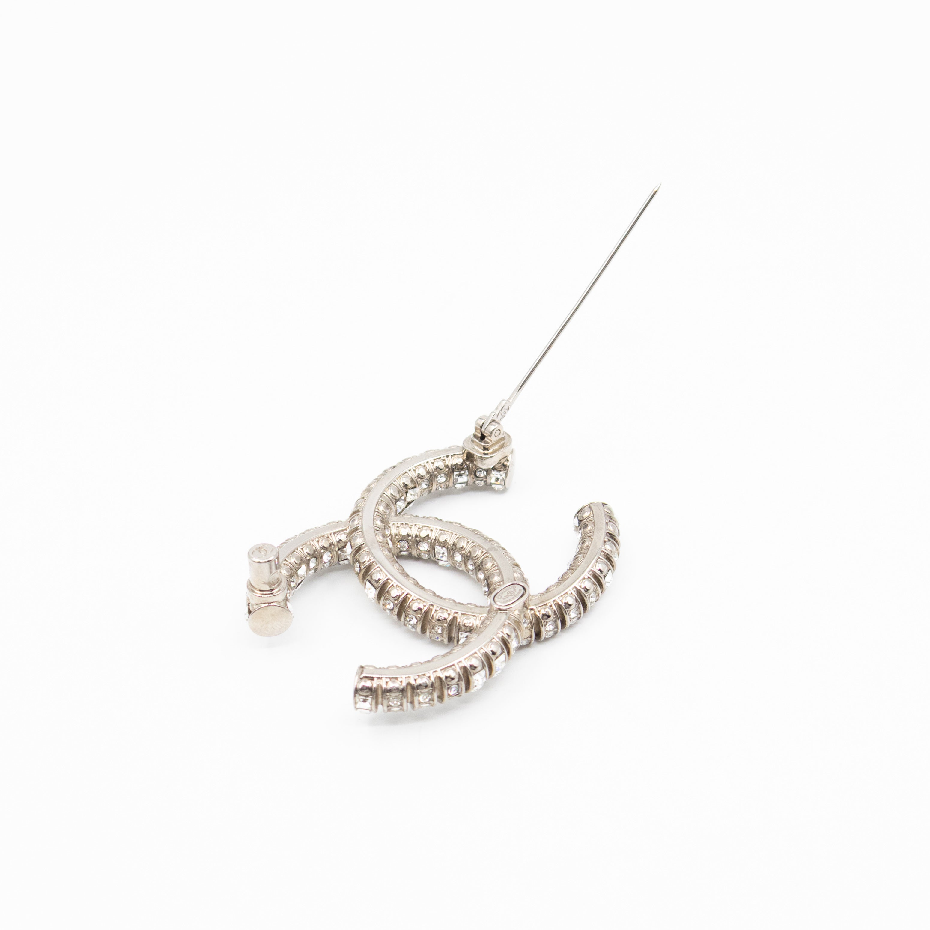 CC Crystal Silver-tone Brooch