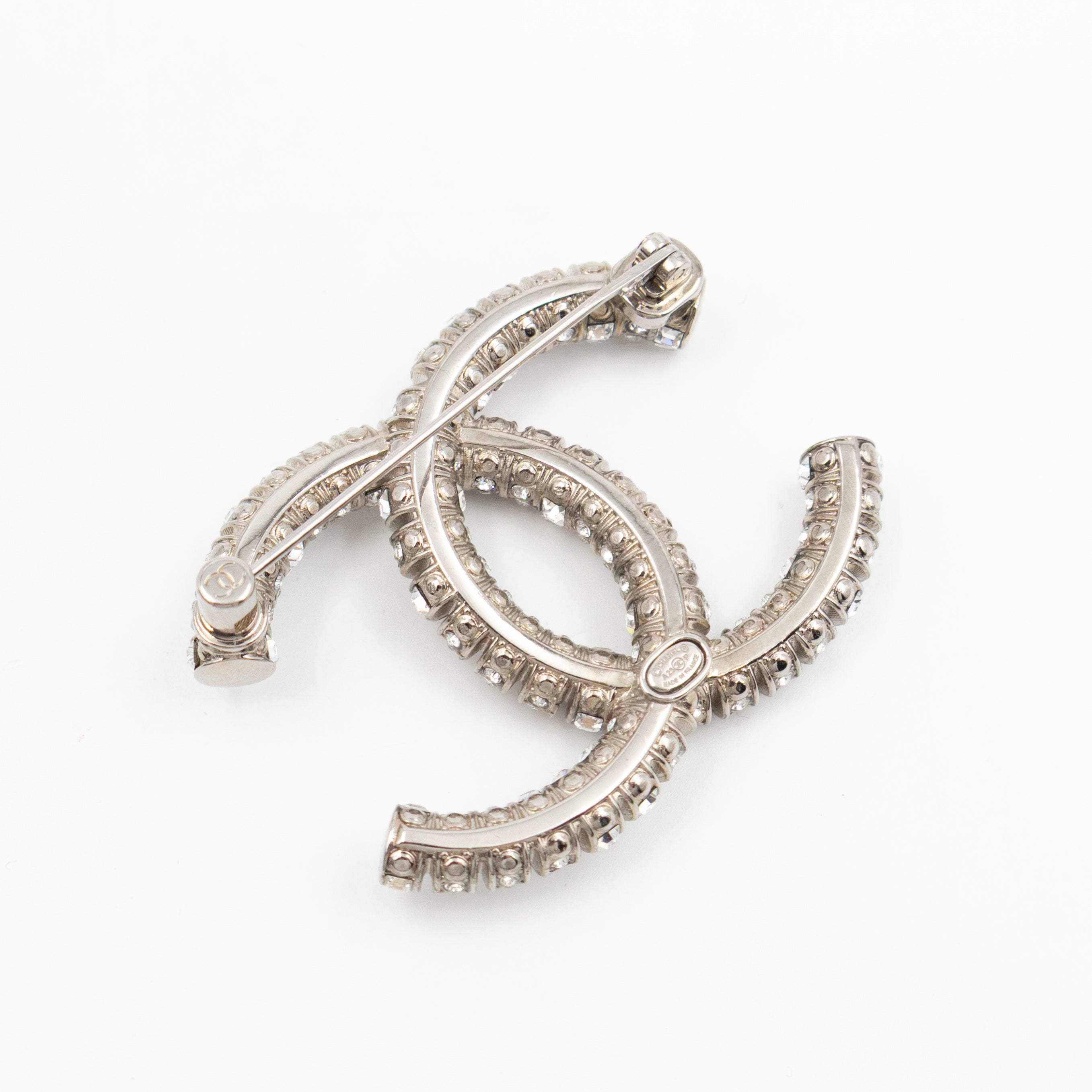 CC Crystal Silver-tone Brooch
