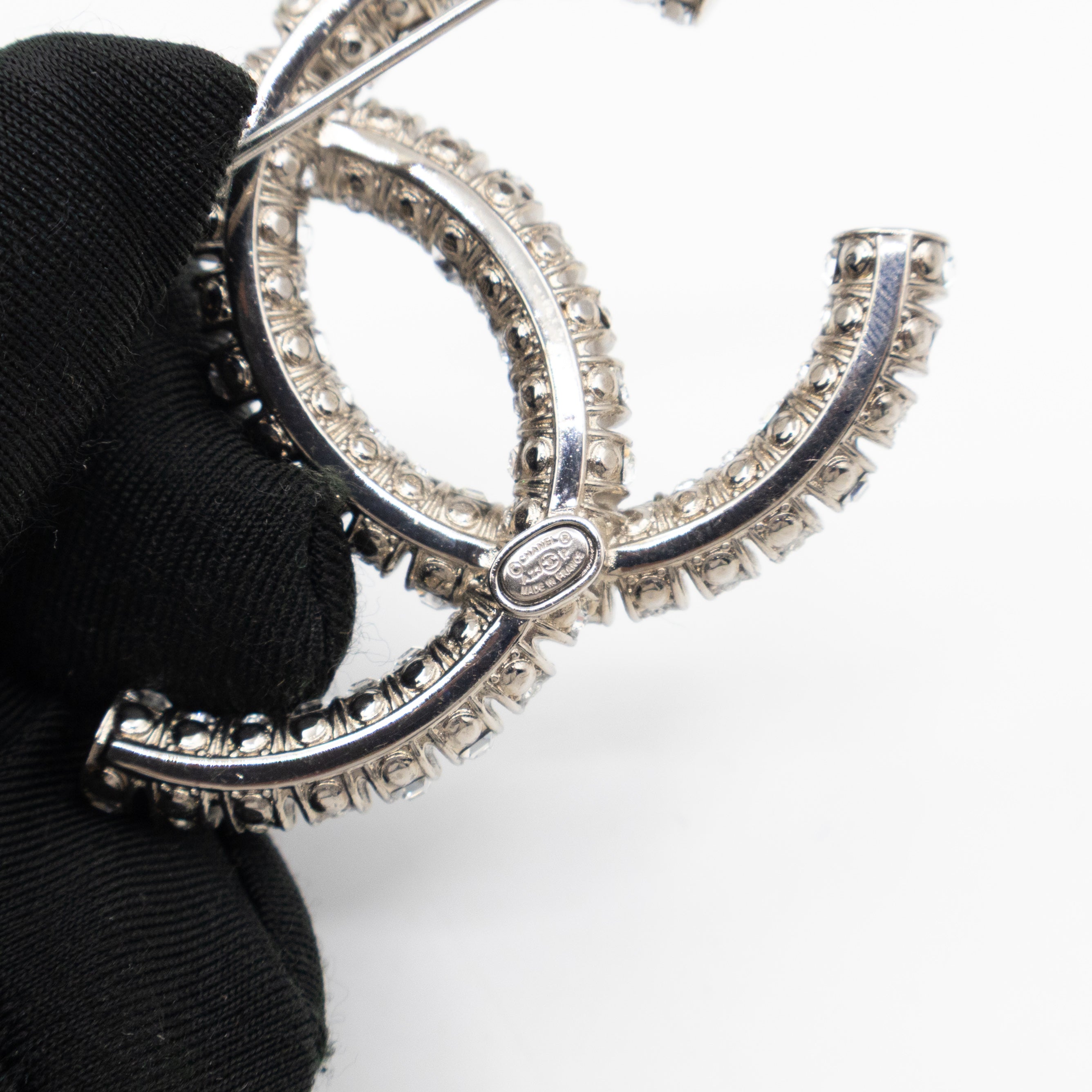 CC Crystal Silver-tone Brooch