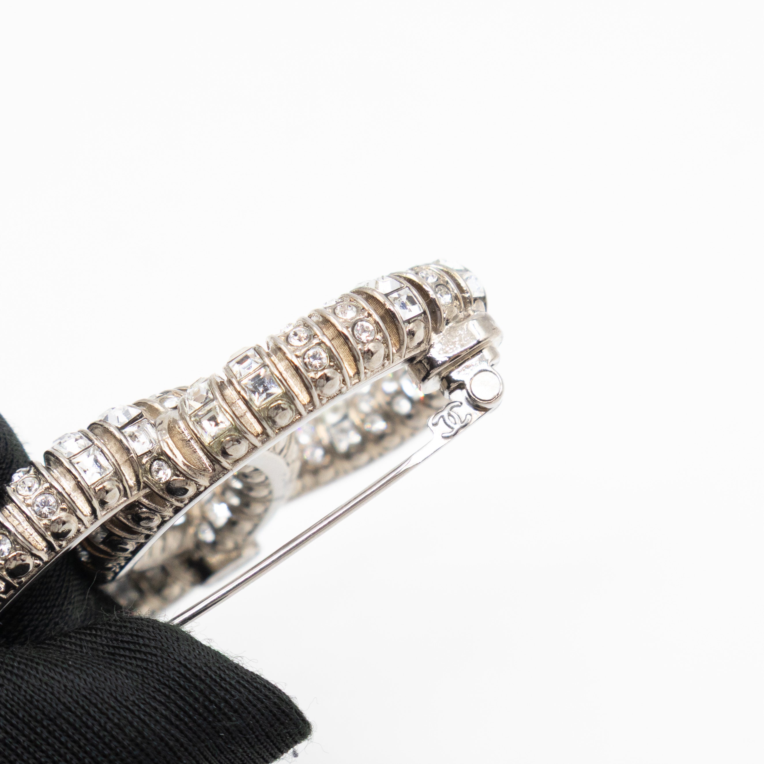 CC Crystal Silver-tone Brooch
