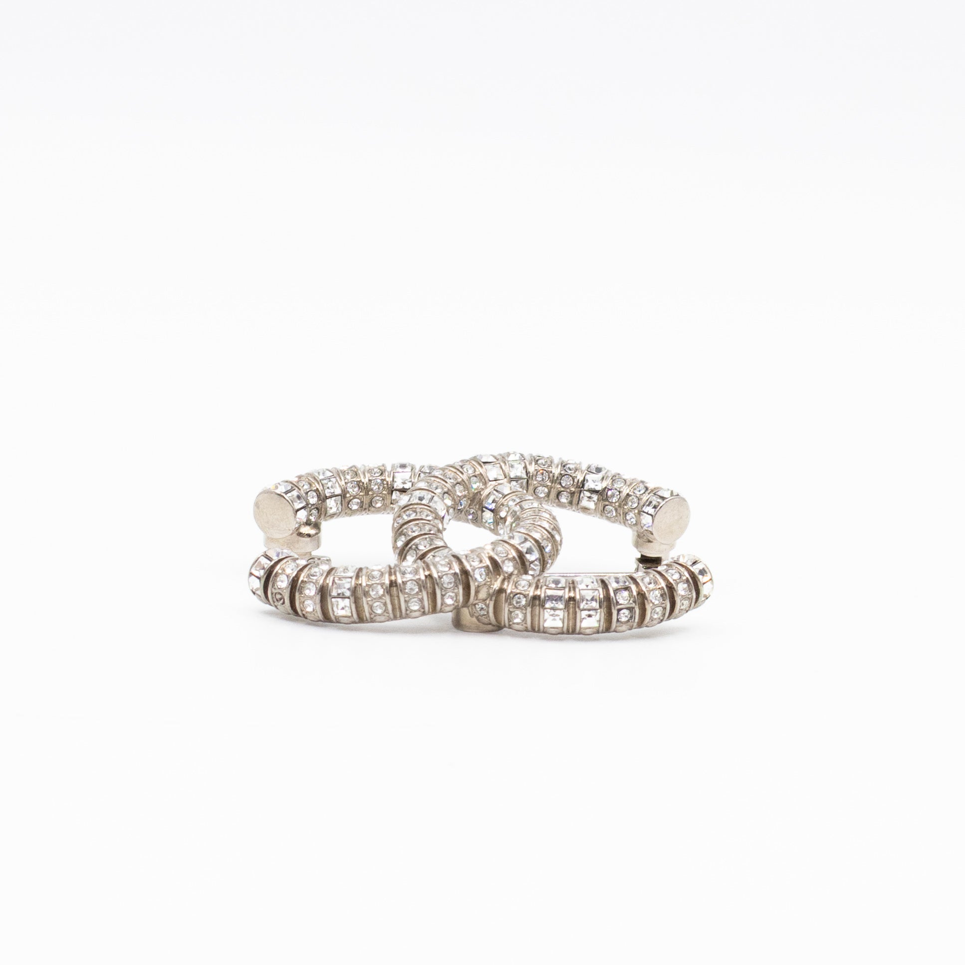 CC Crystal Silver-tone Brooch