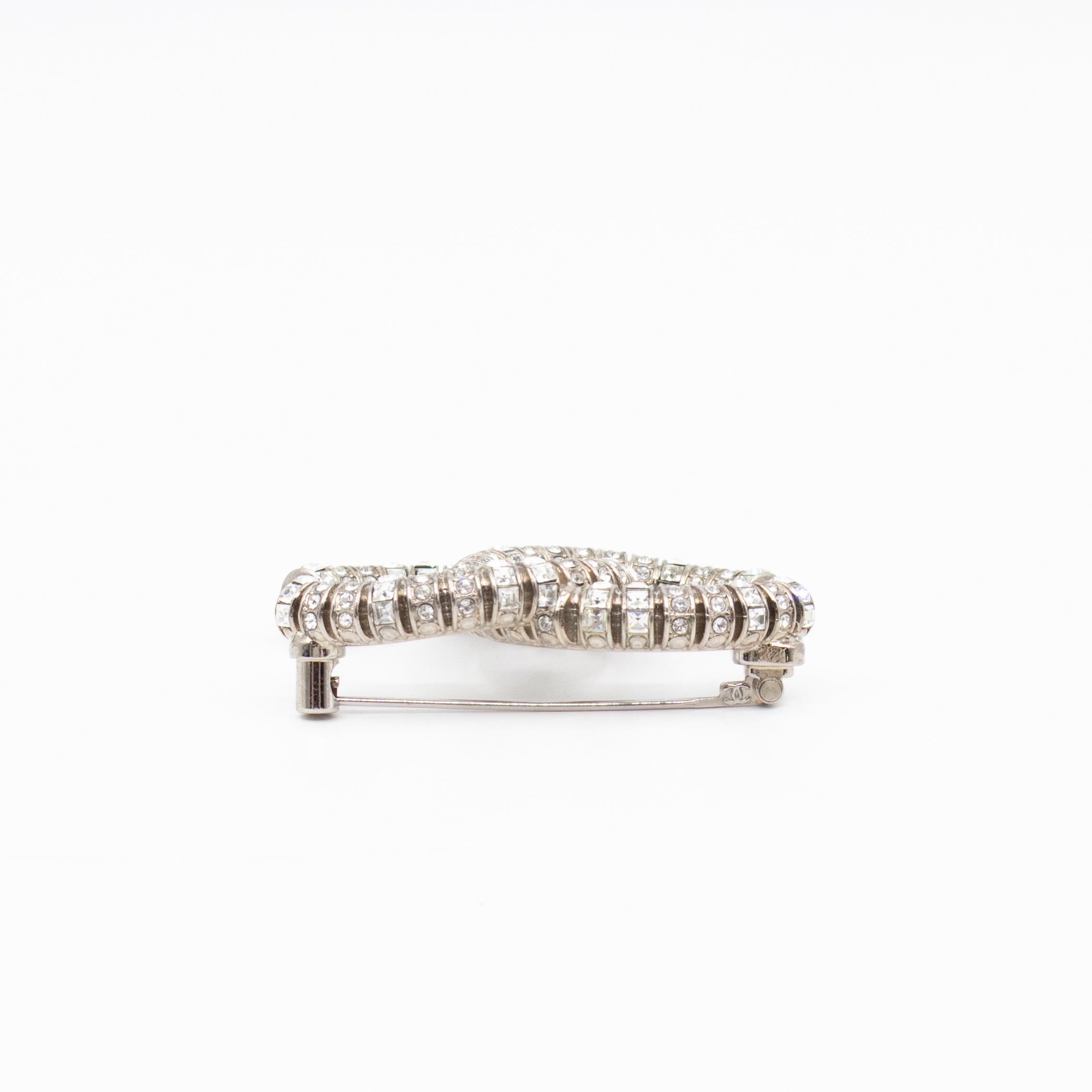 CC Crystal Silver-tone Brooch