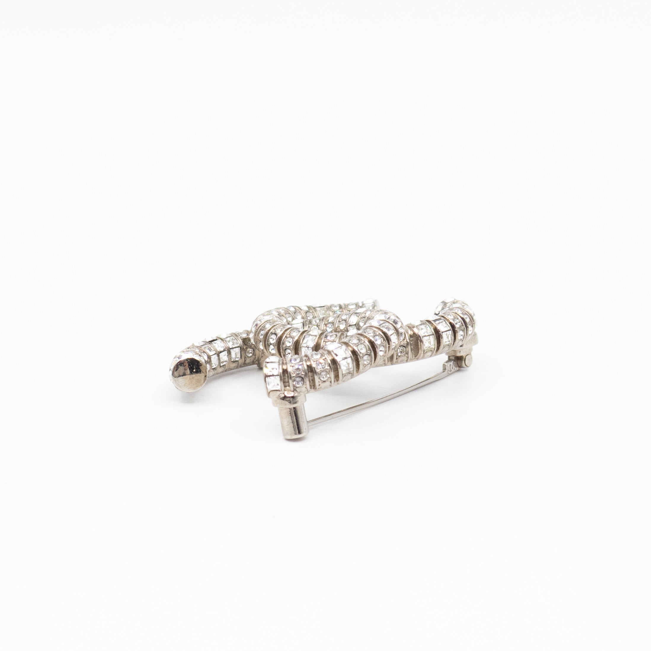 CC Crystal Silver-tone Brooch