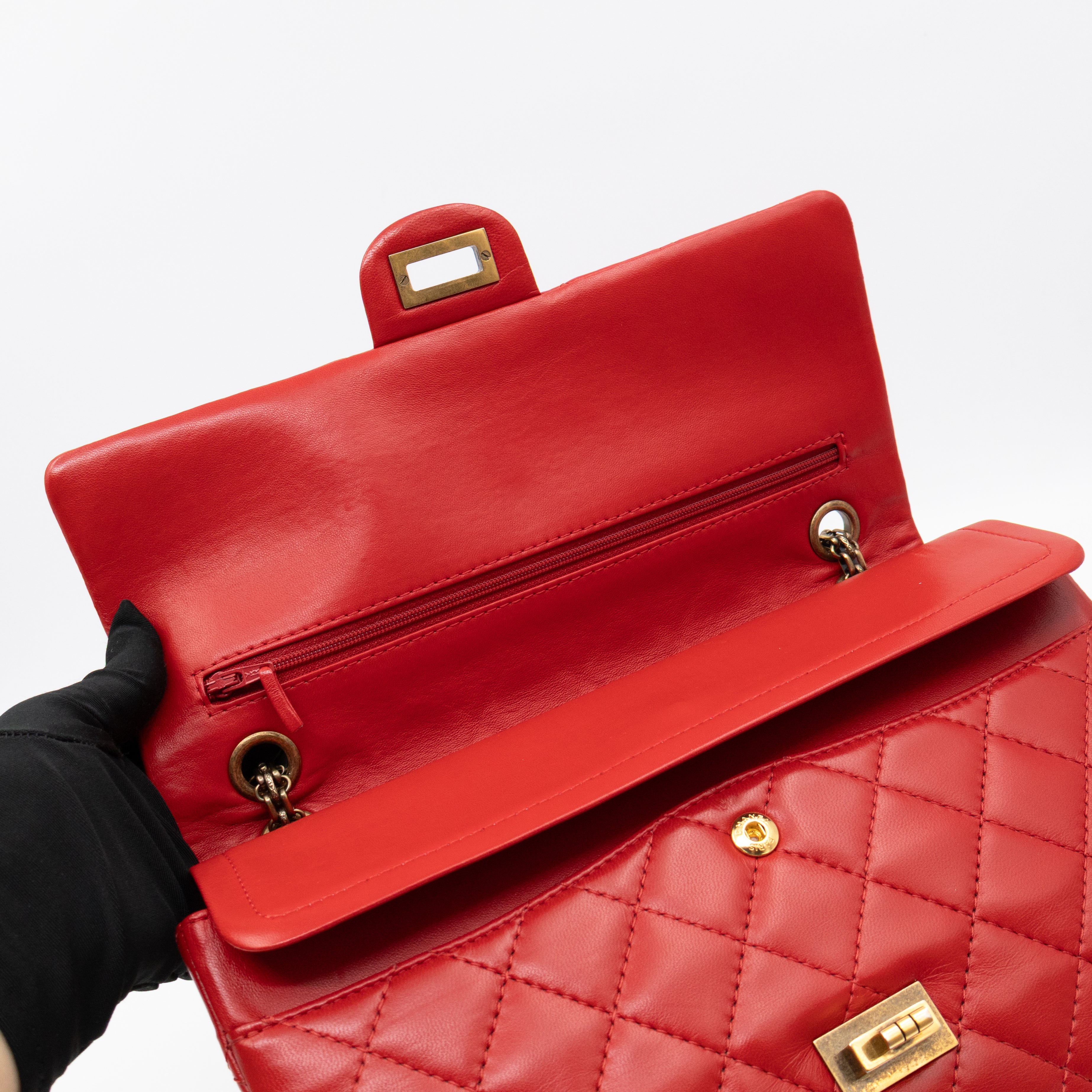 Reissue 2.55 226 Double Flap Bag Red Leather