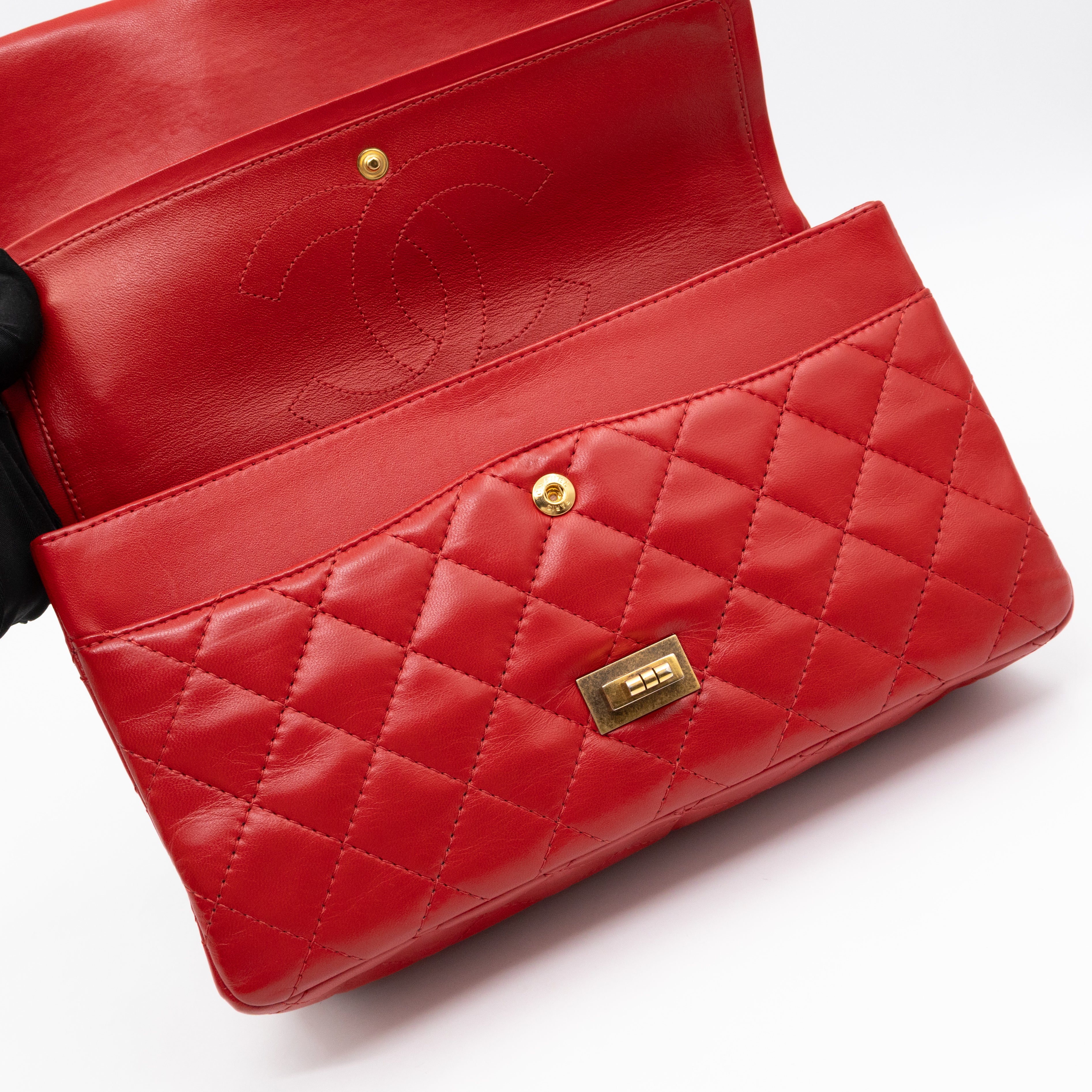 Reissue 2.55 226 Double Flap Bag Red Leather