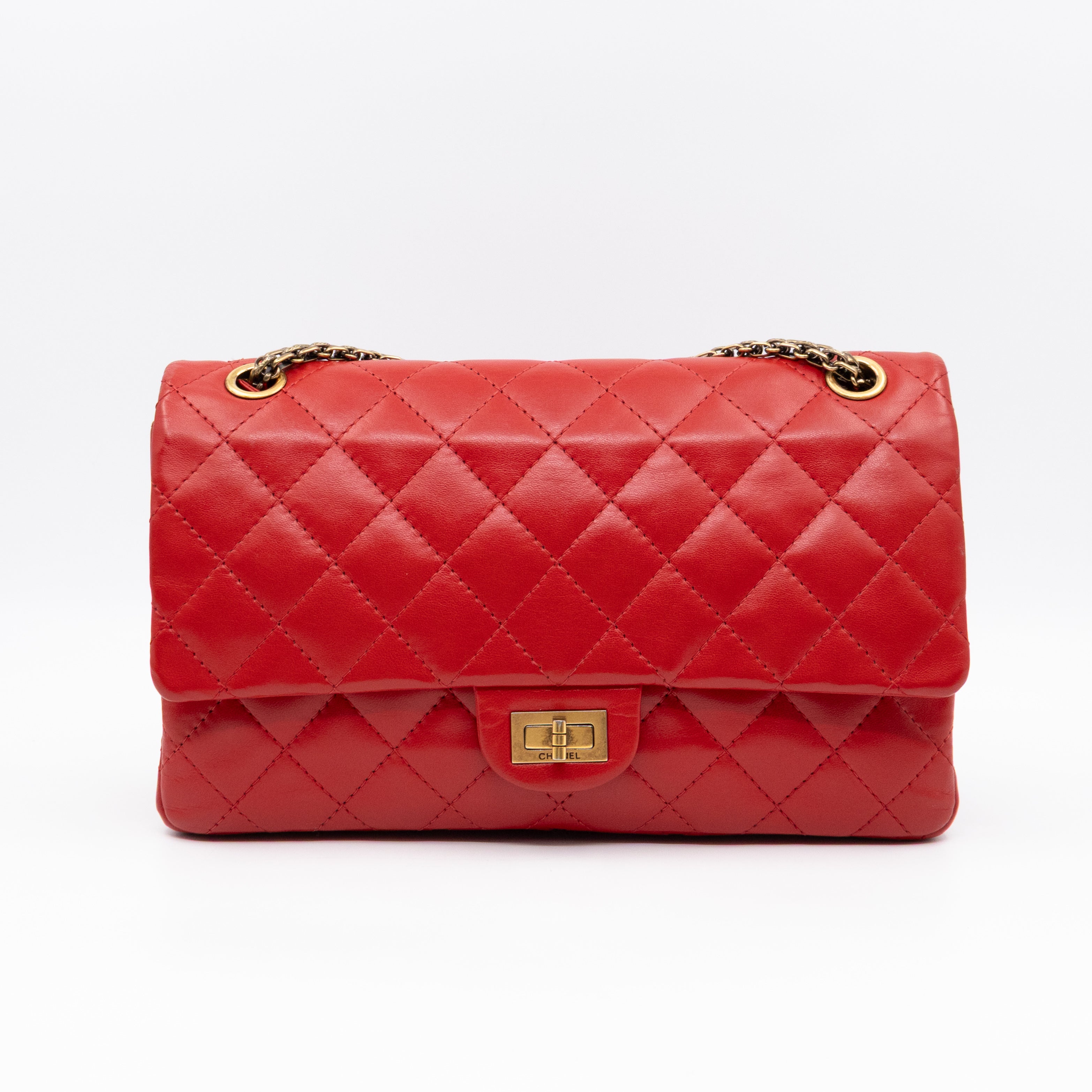 Reissue 2.55 226 Double Flap Bag Red Leather