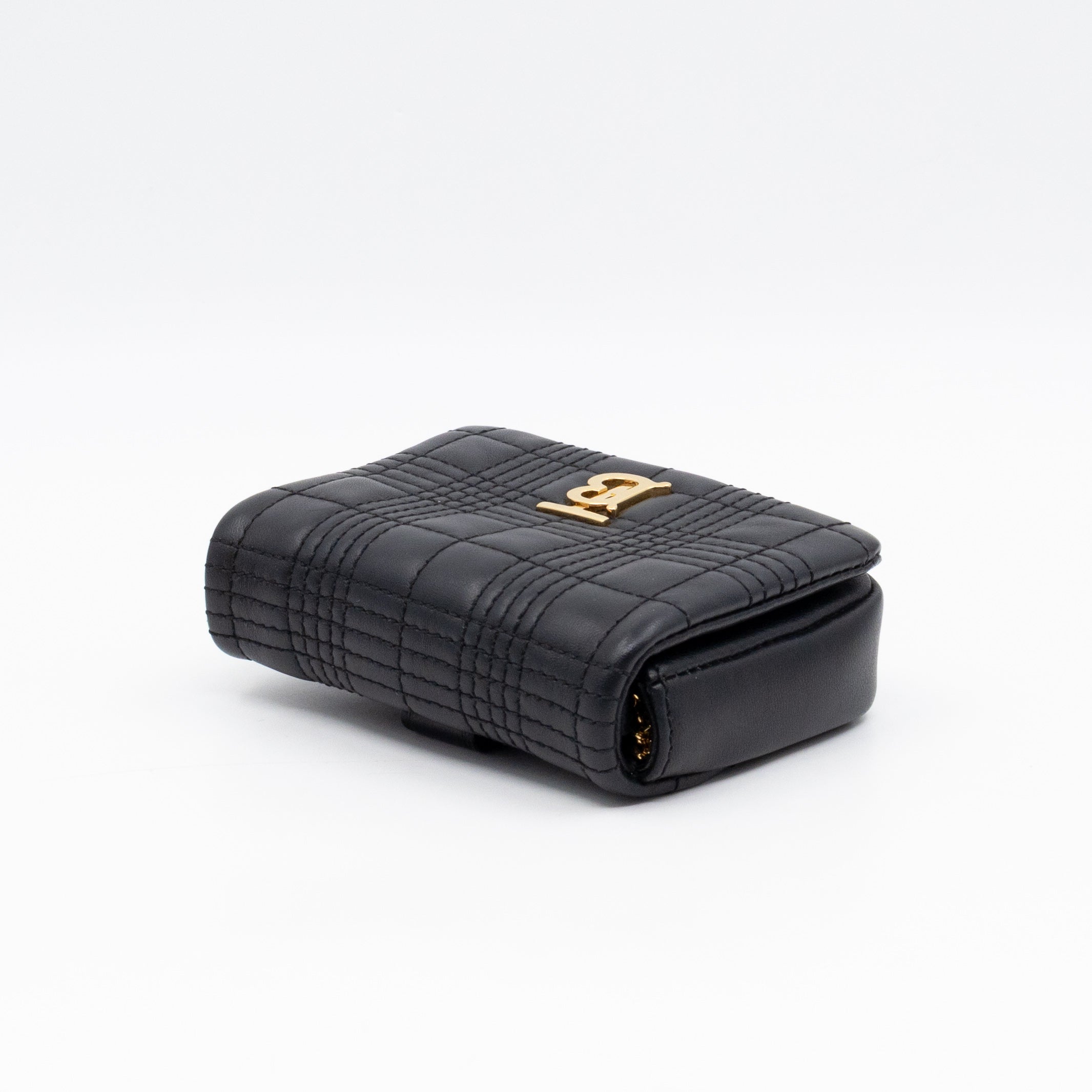 Micro Lola Shoulder Bag Black Quilted Leather