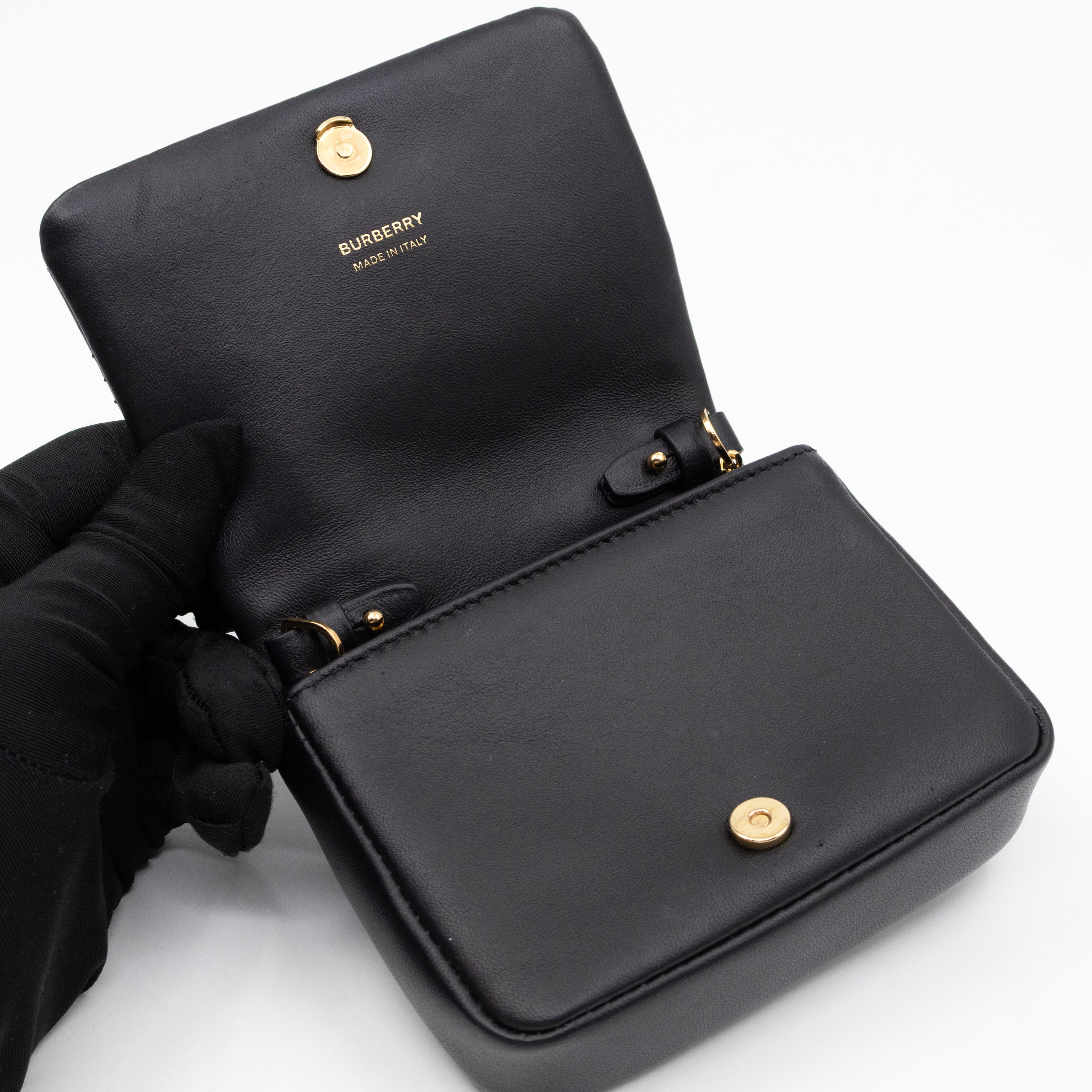 Micro Lola Shoulder Bag Black Quilted Leather