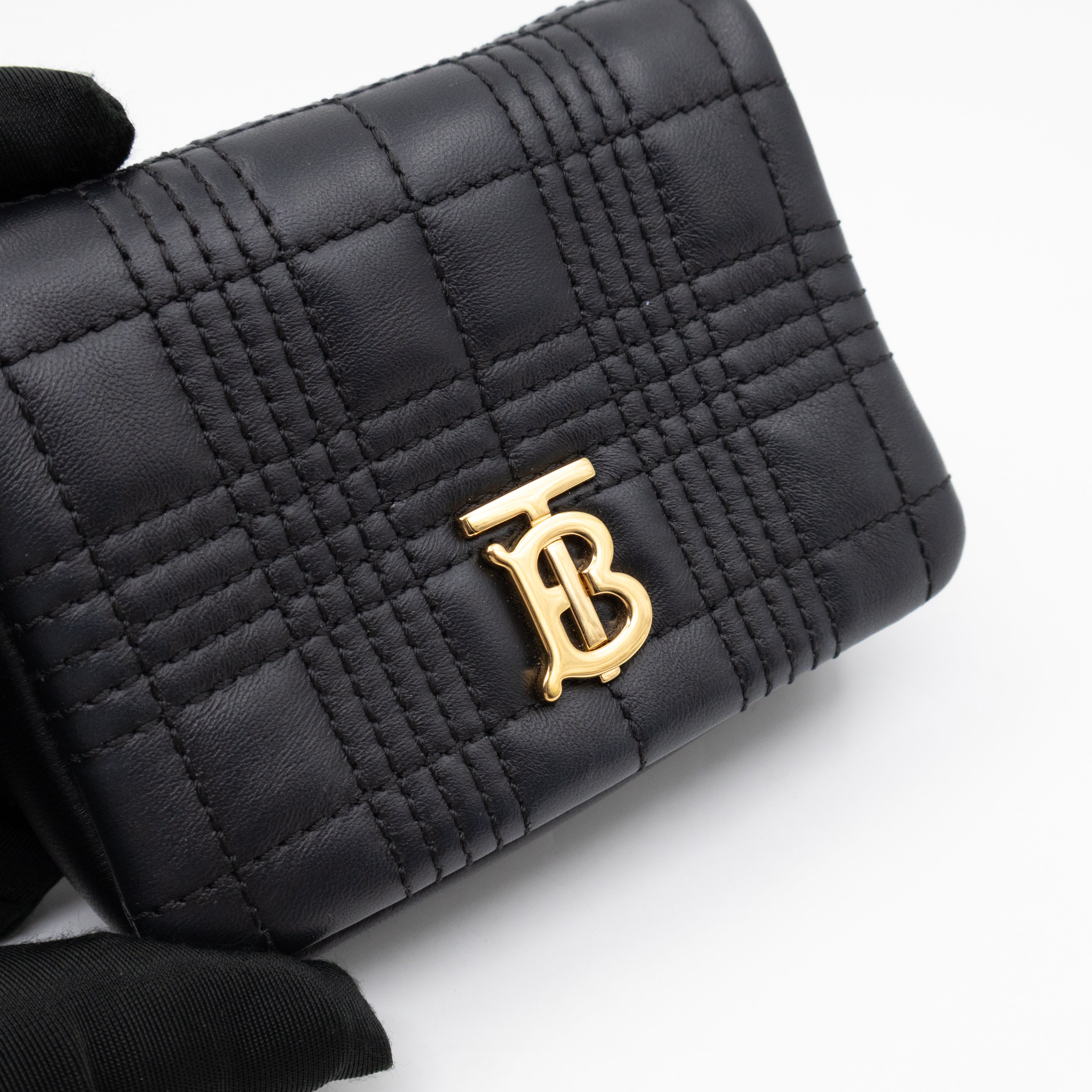Micro Lola Shoulder Bag Black Quilted Leather