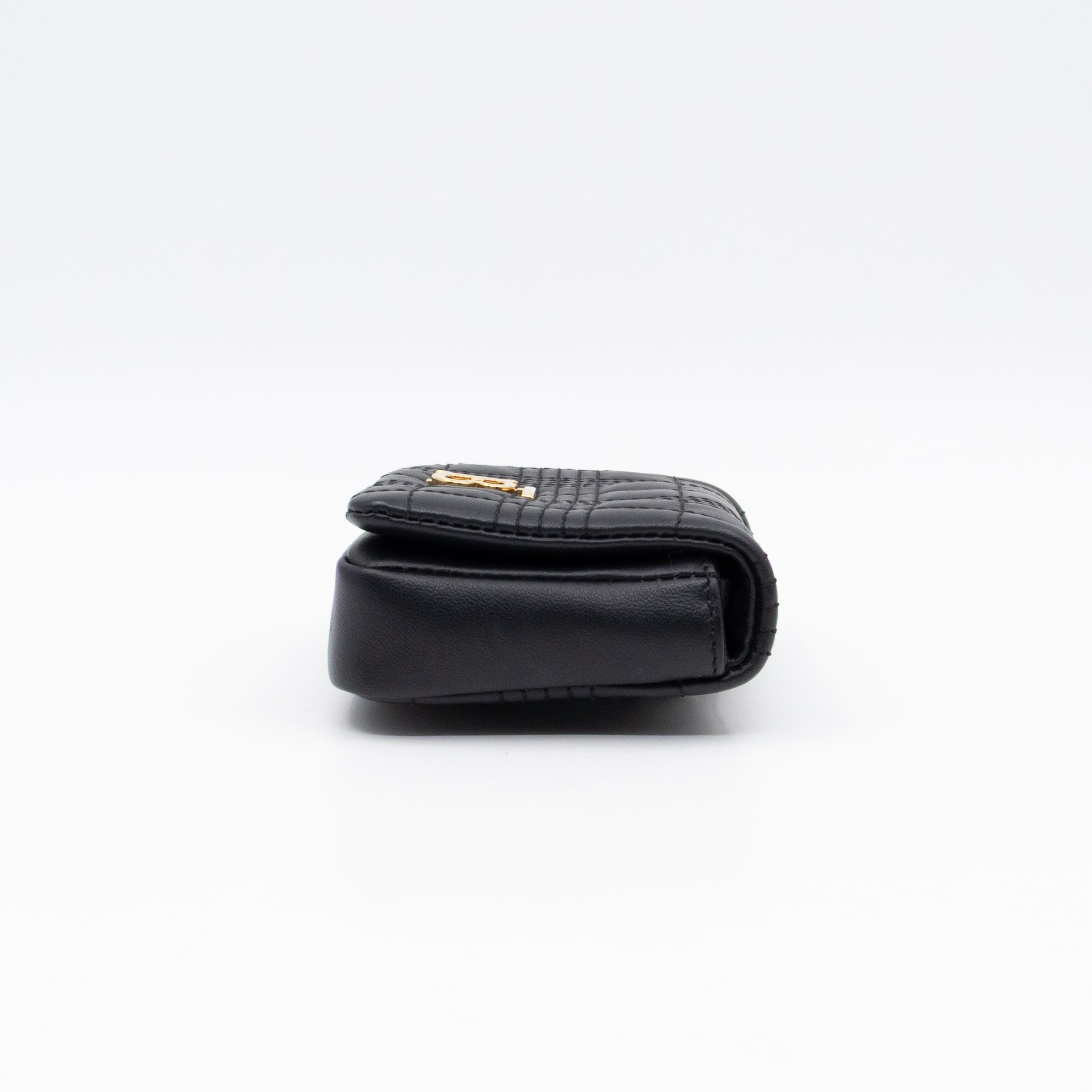 Micro Lola Shoulder Bag Black Quilted Leather