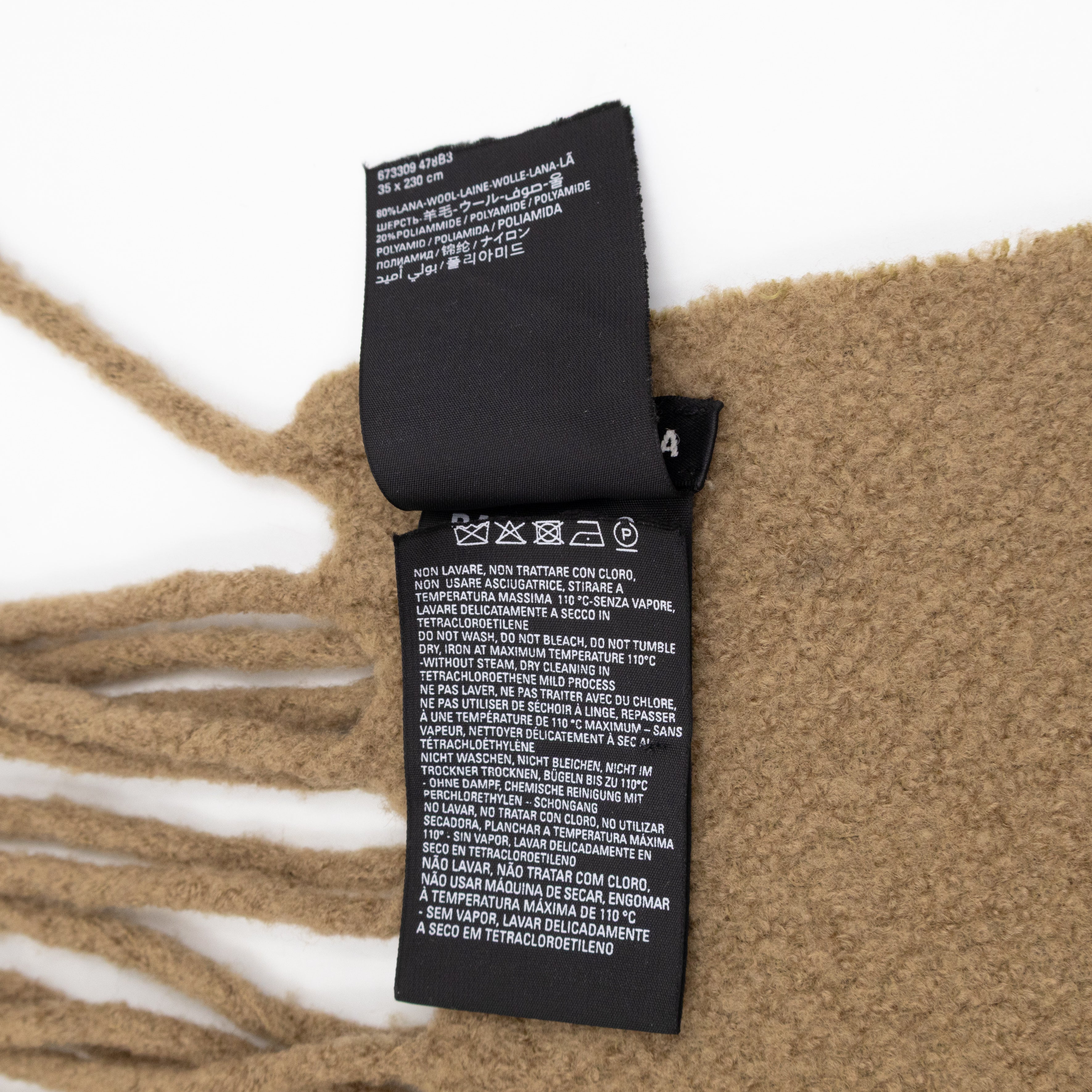 Long Wool Scarf Beige