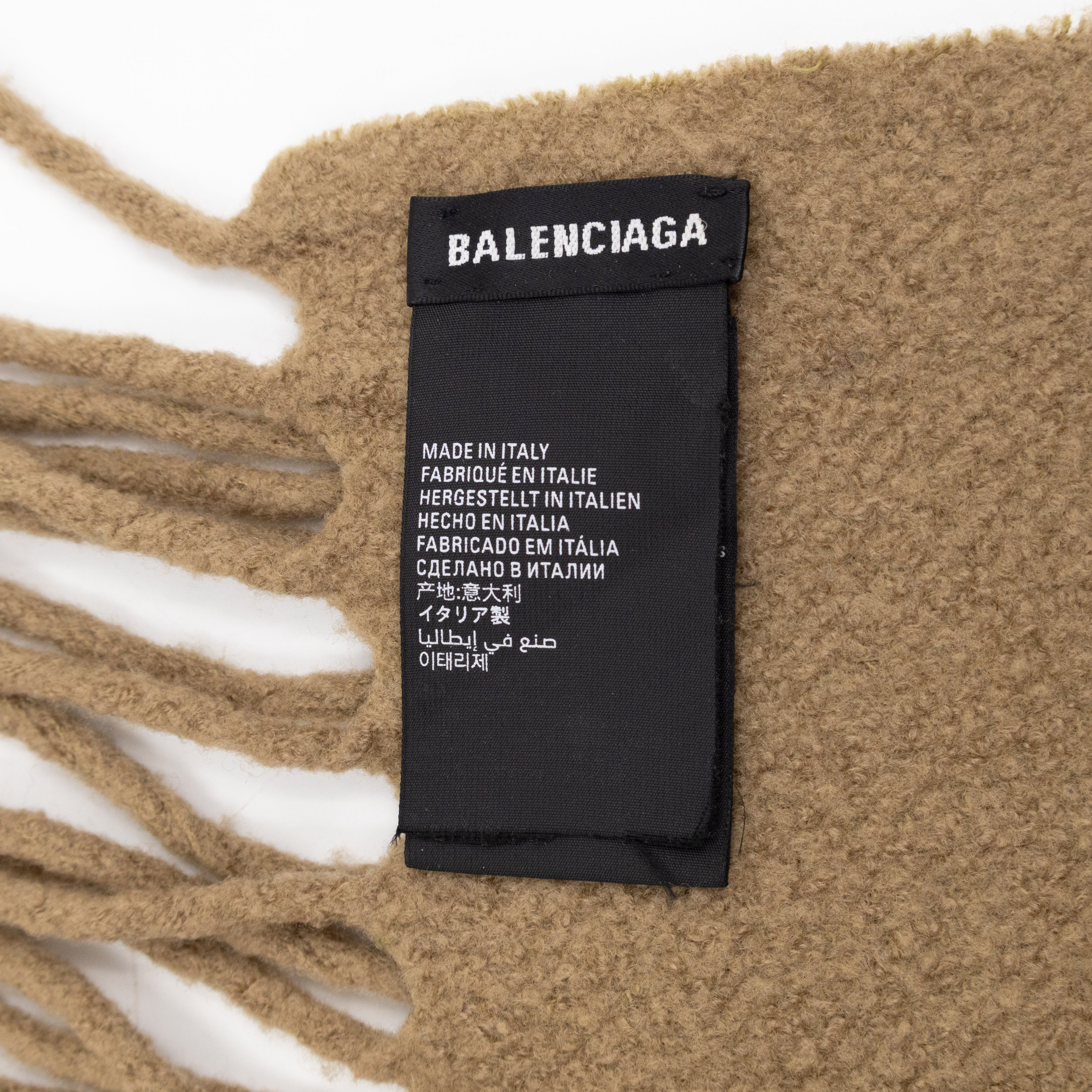 Long Wool Scarf Beige