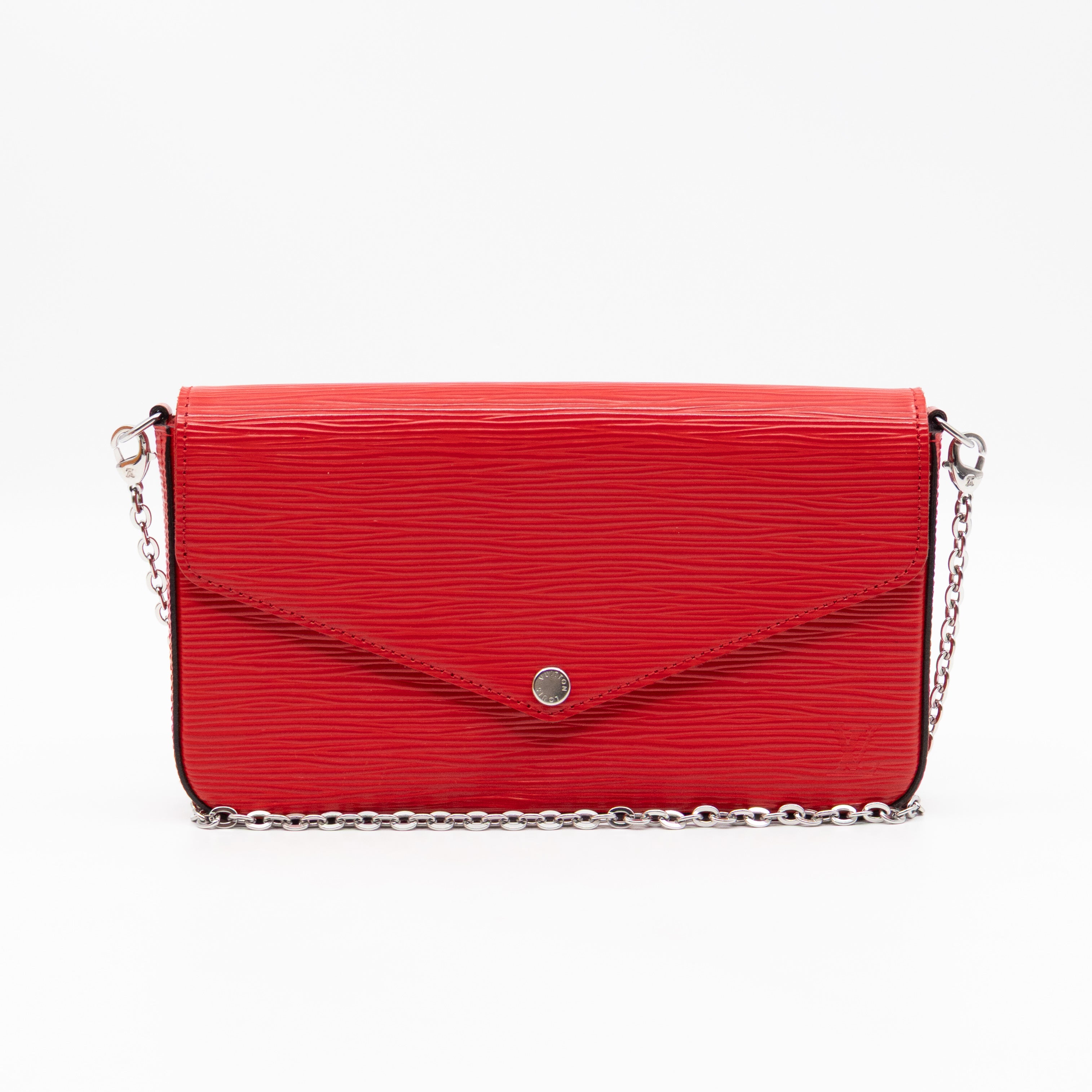 Pochette Felicie Red Epi Leather