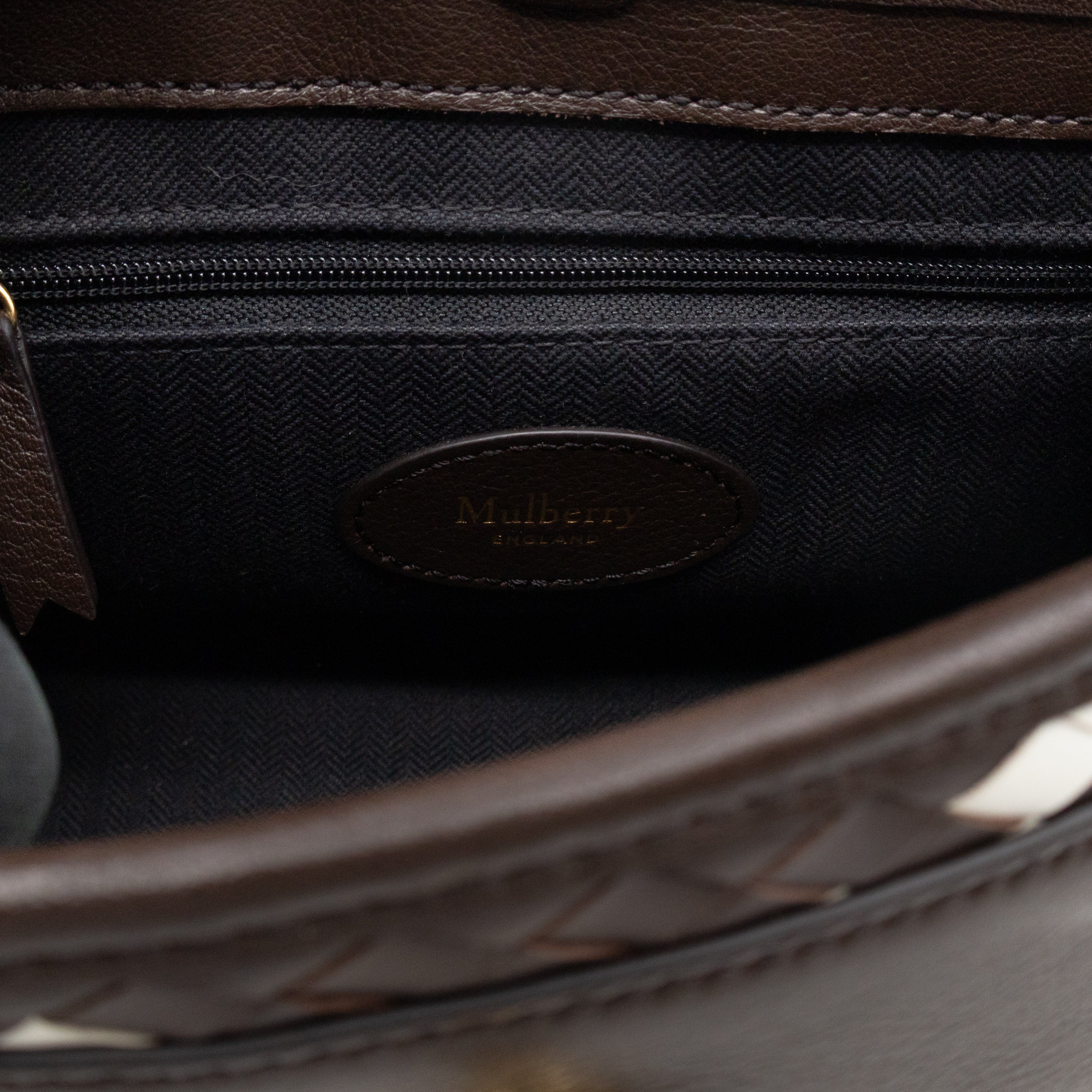 Mini Alexa Ebony & White Woven Vichy Leather