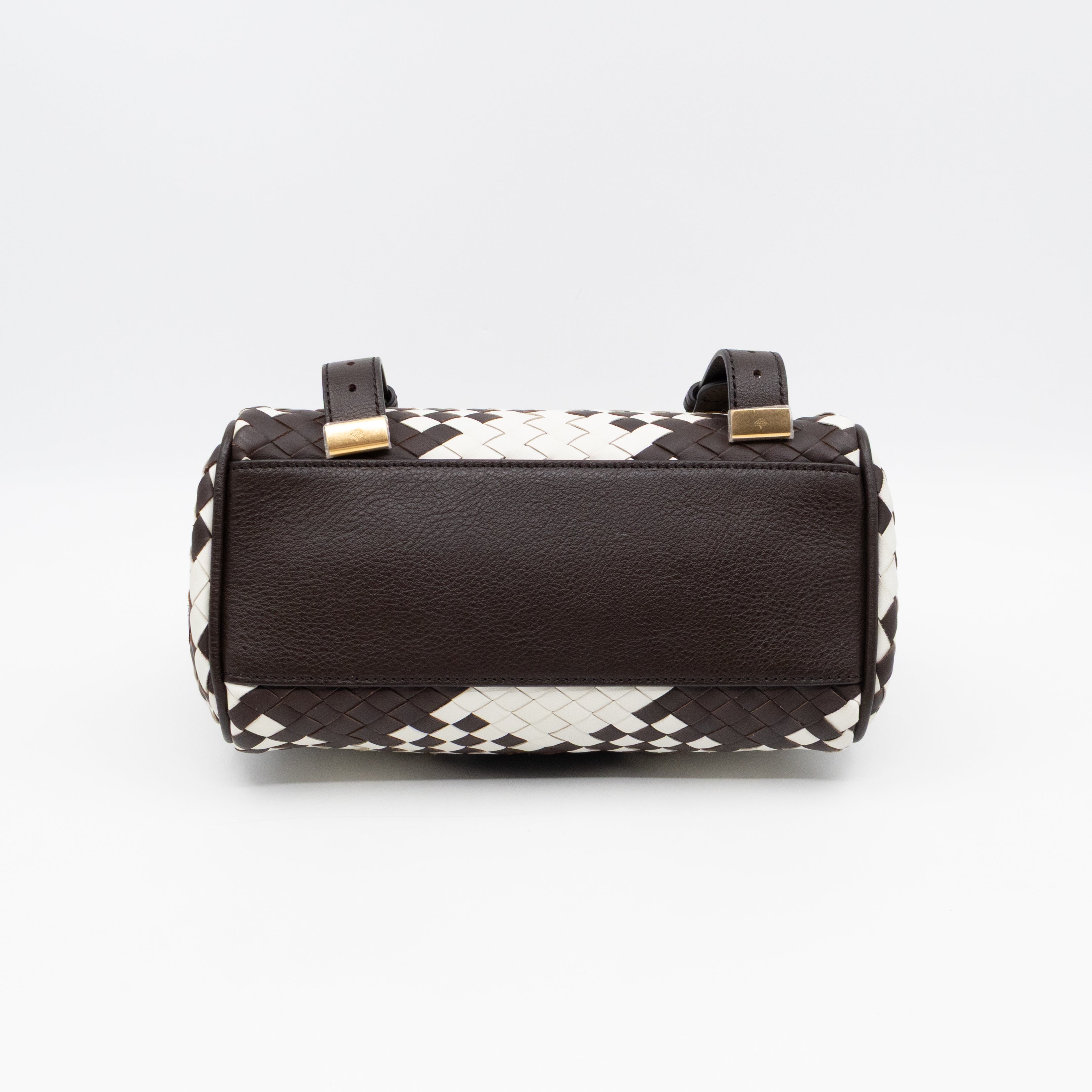 Mini Alexa Ebony & White Woven Vichy Leather