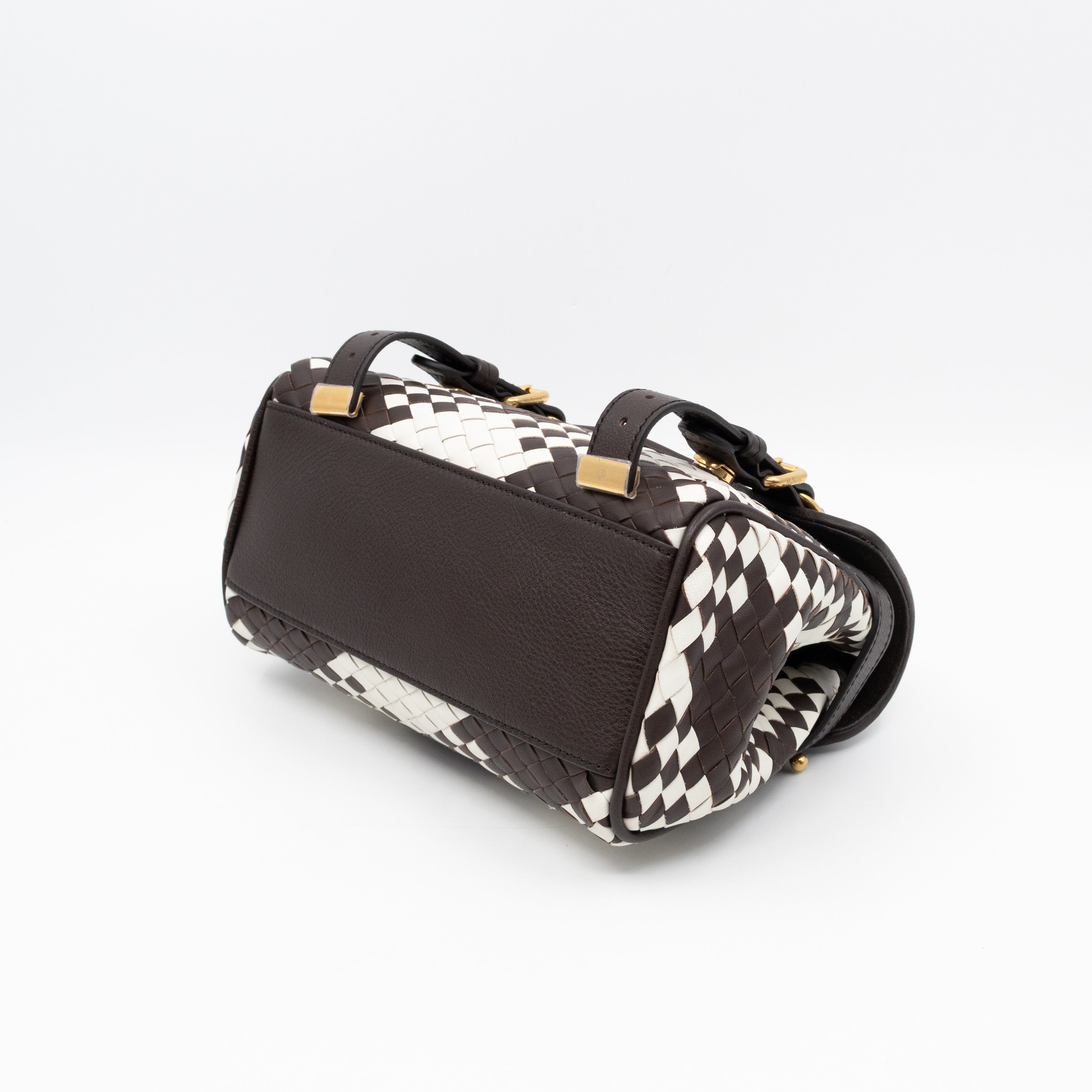 Mini Alexa Ebony & White Woven Vichy Leather