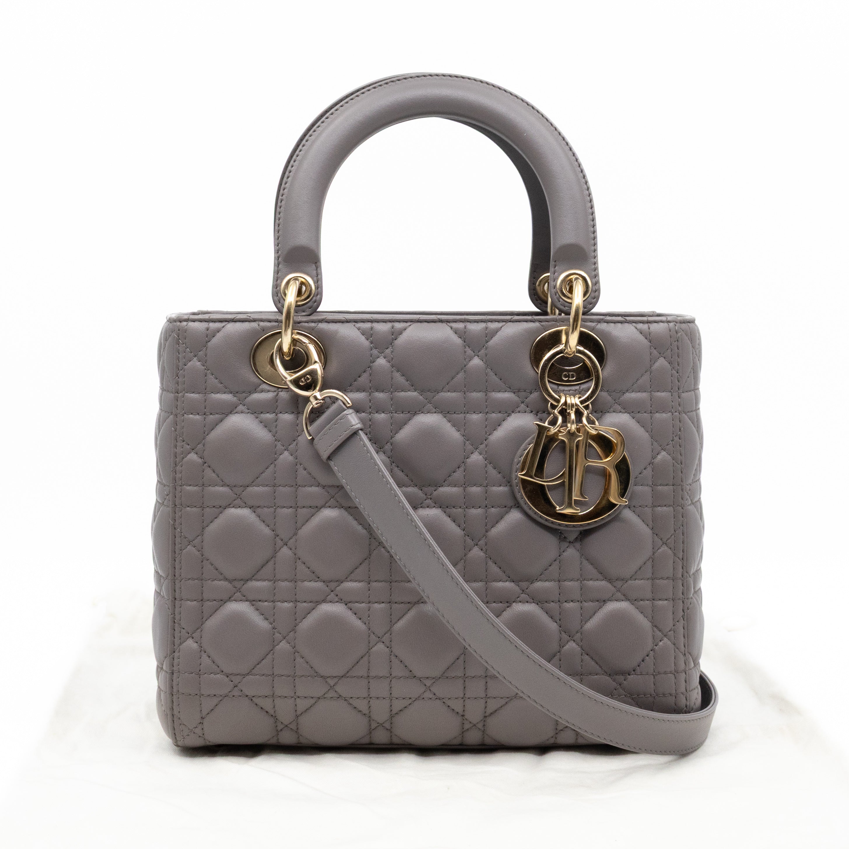 Lady Dior Medium Grey Leather